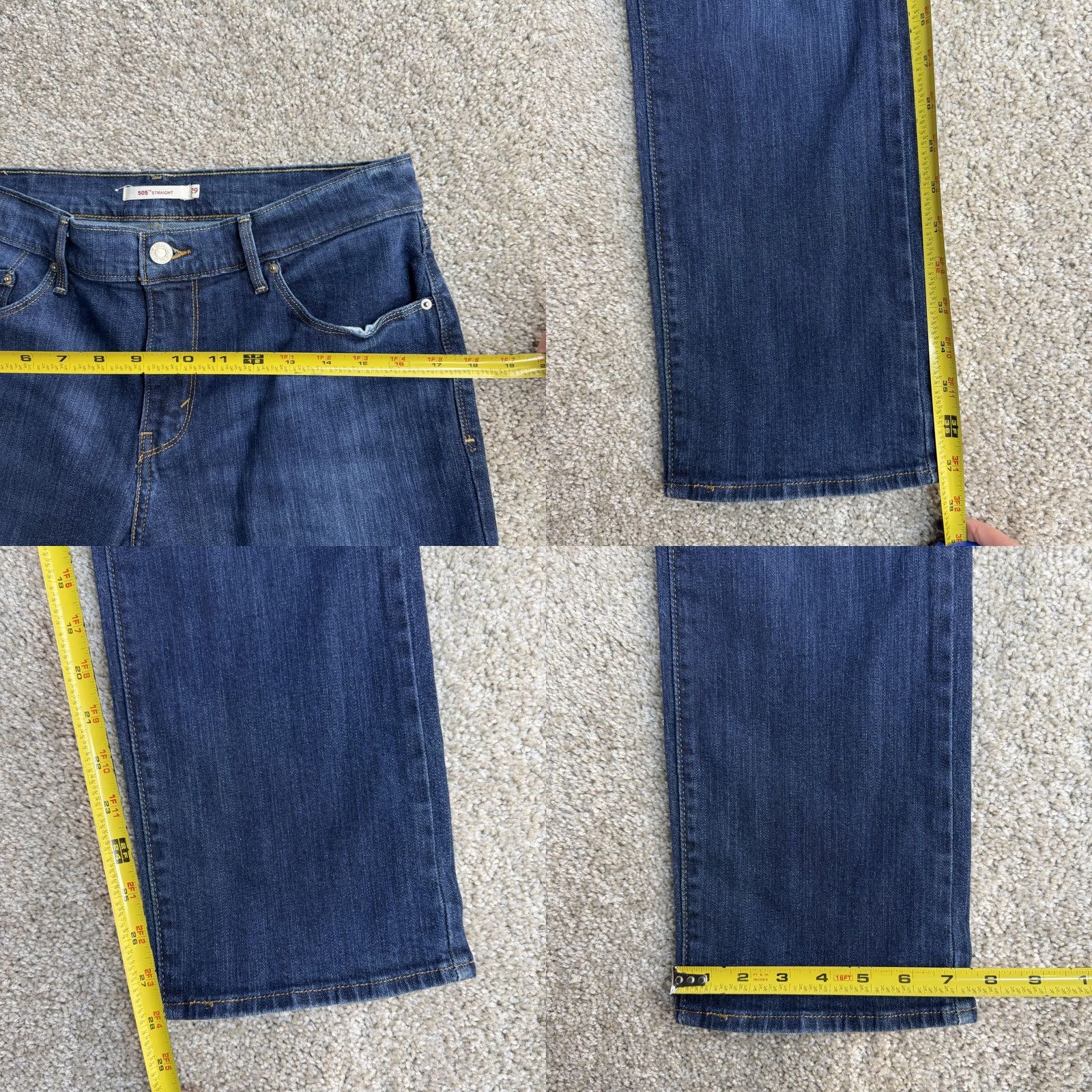 Levi's Levis 505 Jeans Womens 29 Medium Blue Denim Regular Straight Stretch Casual Size 29" - 8 Thumbnail