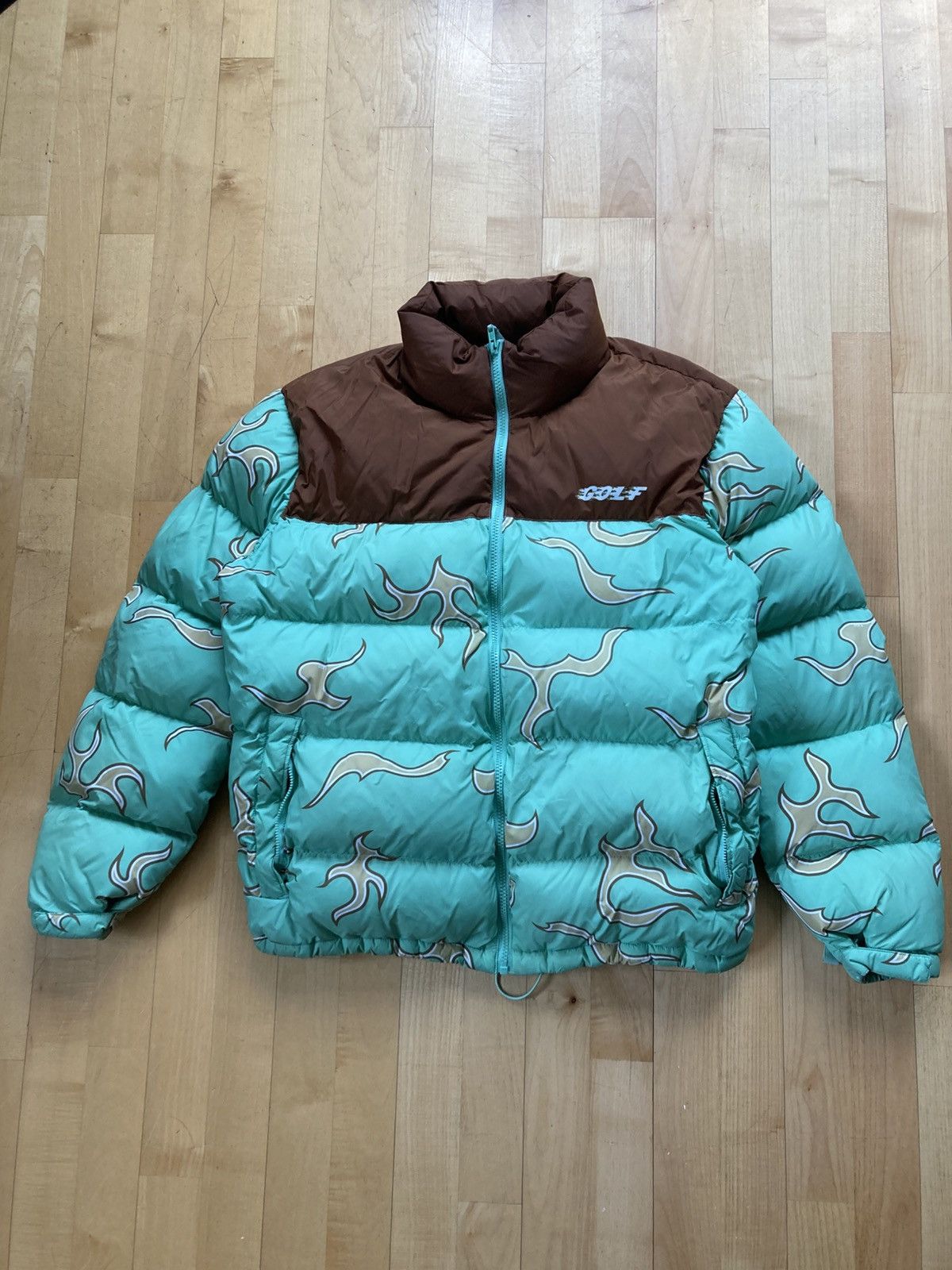 golf wang フレイムダウンジャケット ミントL Golf wang flame puffer - Gem