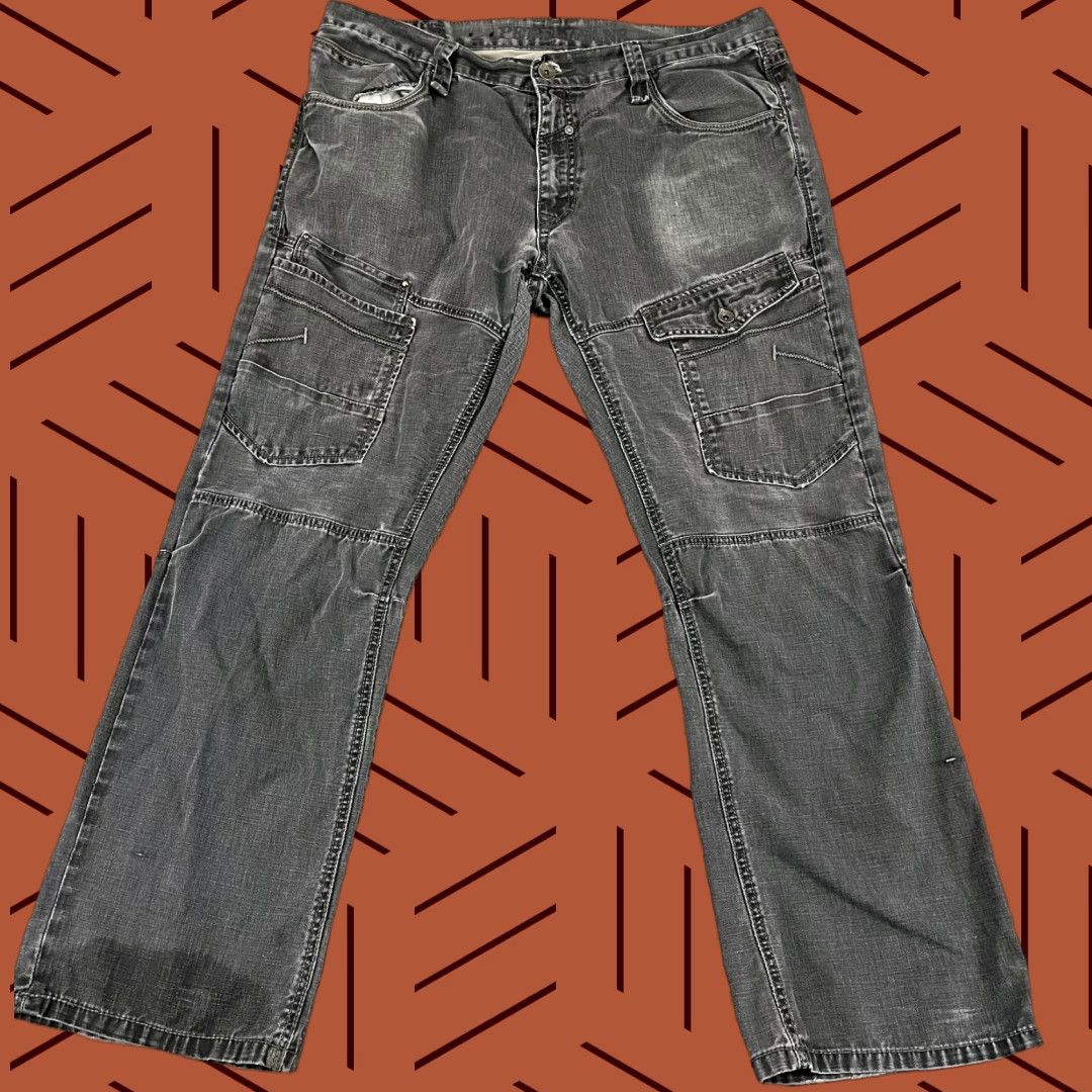 Pepe Jeans PEPE Jeans Mens Jeans 40 x 32 Gray Denim Carpenter Cargo Hip Hop Grunge Skater Rap Y2K Mens Size US 40 / EU 56 - 1 Thumbnail
