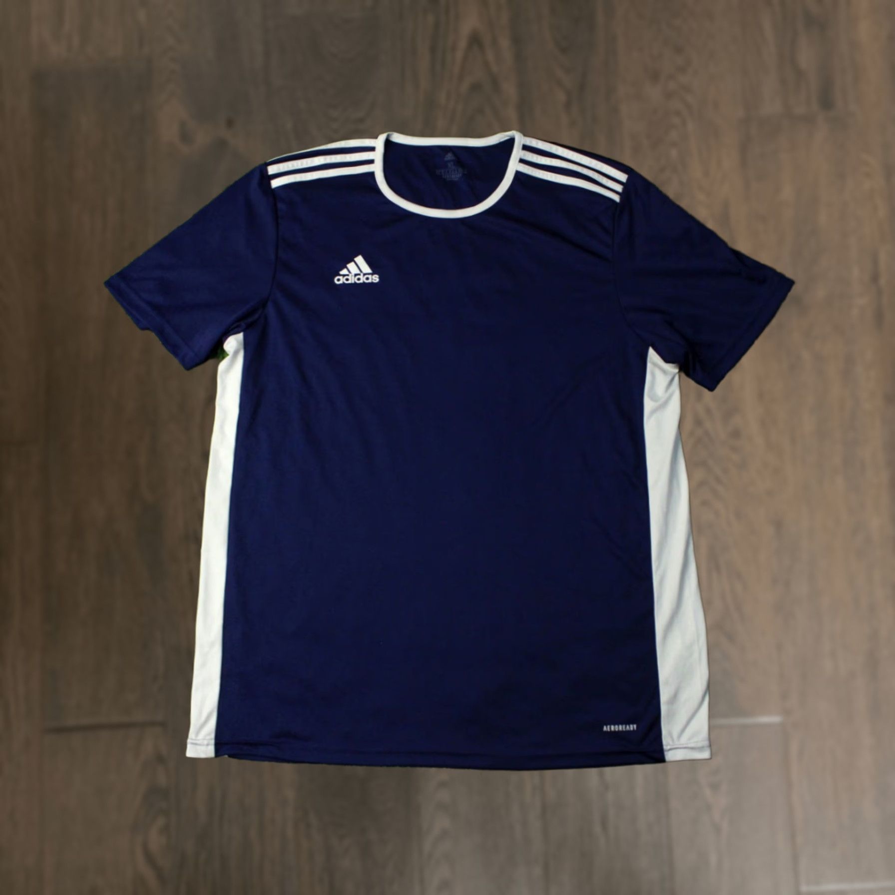 Adidas ADIDAS PERFORMANCE AEROREADY ENTRADA ORIGINAL 2021 FOOTBALL SHIRT JERSEY XL Navy Blue and White Mens Football Shirt XL Size US XL / EU 56 / 4 - 1 Thumbnail