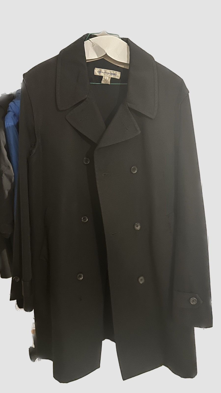 コート COMME DES GARCONS WOOL DOUBLE-BREASTED COAT Comme Des Garçons Comme Des Garçons bib-collar double