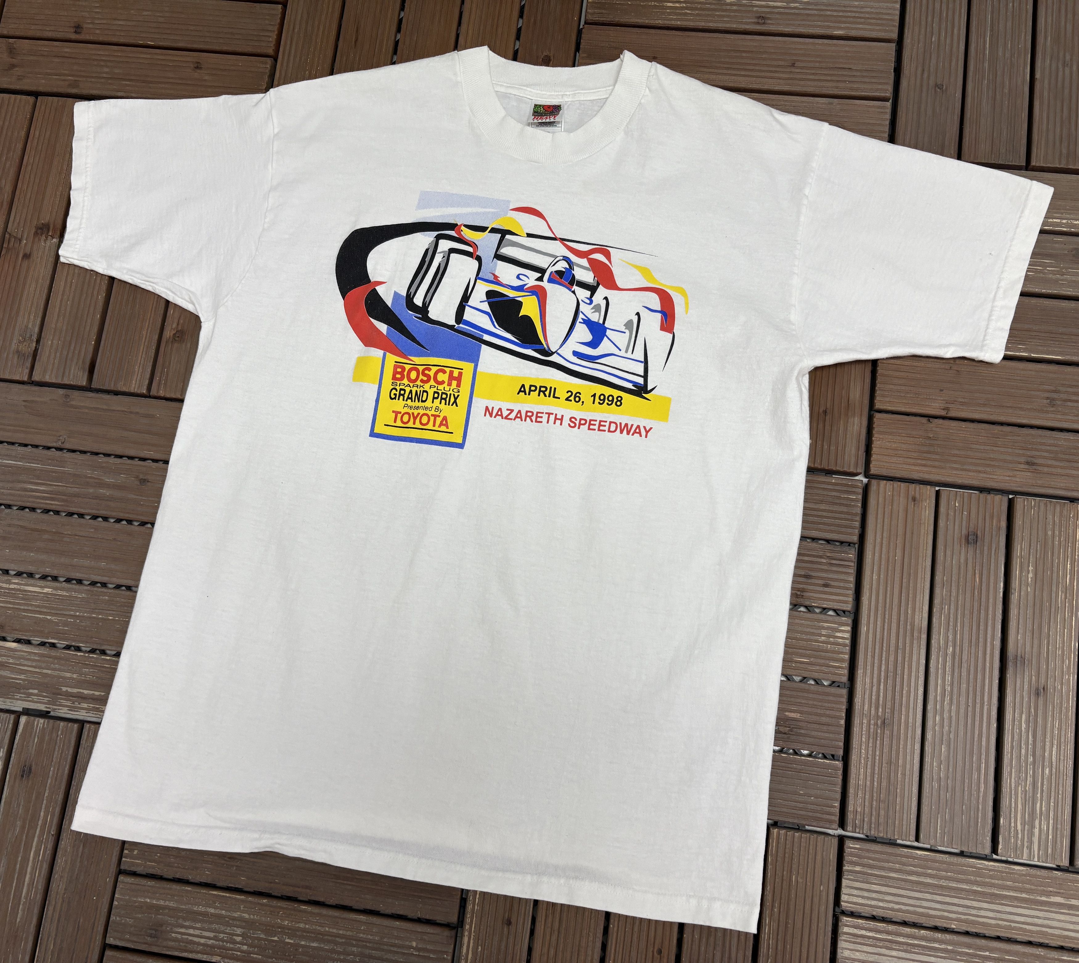Vintage Bosch Spark Plug Grand Prix Vintage White T-Shirt Tee Size US XL / EU 56 / 4 - 3 Thumbnail