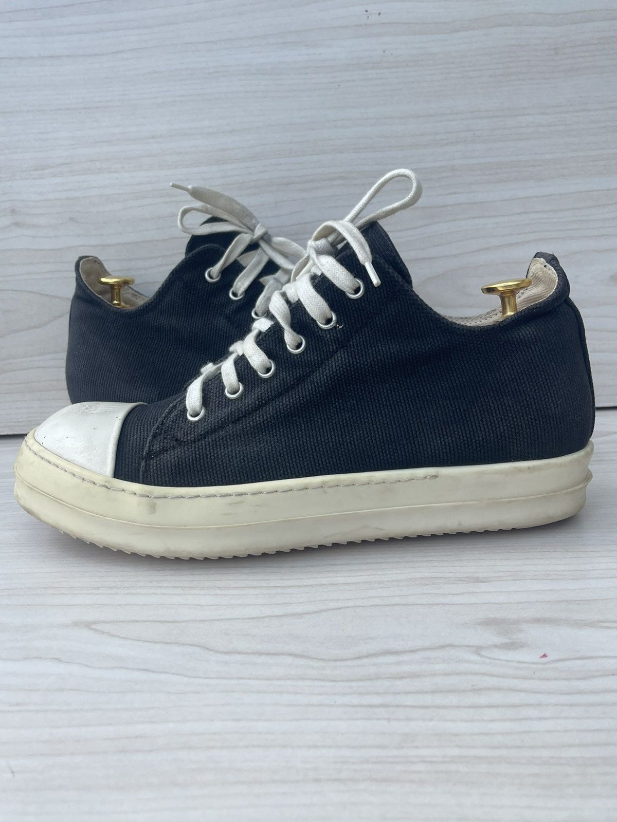 Rick Owens Rick Owens DRKSHDW Canvas Ramones Black Low top Sneaks Size US 7 / EU 40 - 6 Thumbnail