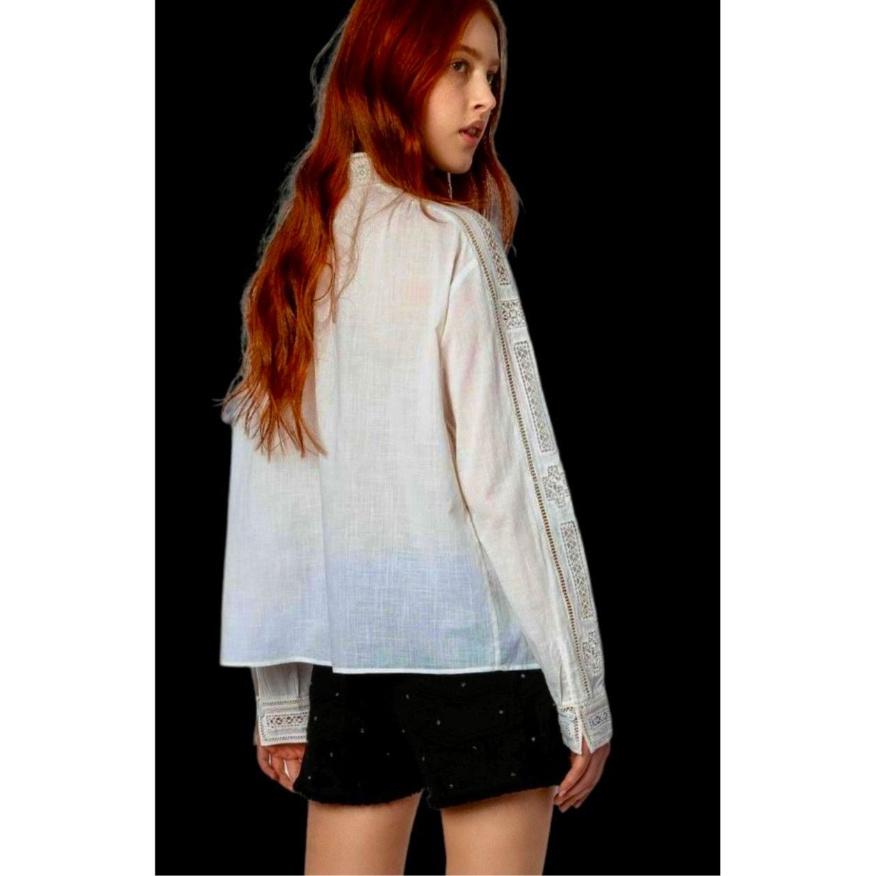 Zadig & Voltaire Zadig & Voltaire Teddy Eyelet Trim Blouse Judo M Size M / US 6-8 / IT 42-44 - 5 Thumbnail