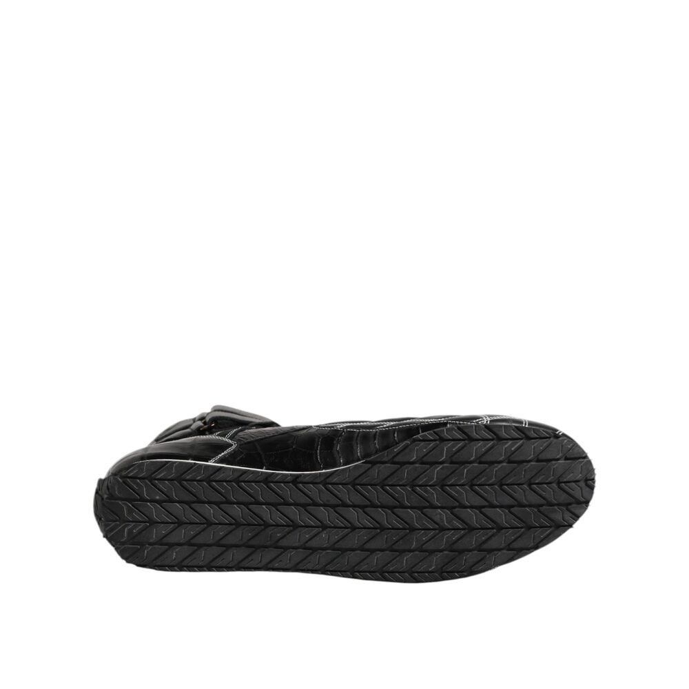 Dolce & Gabbana Dolce & Gabbana Black Quilted Leather Lace Up Sneakers Shoes Size US 11 / EU 44 - 7 Thumbnail
