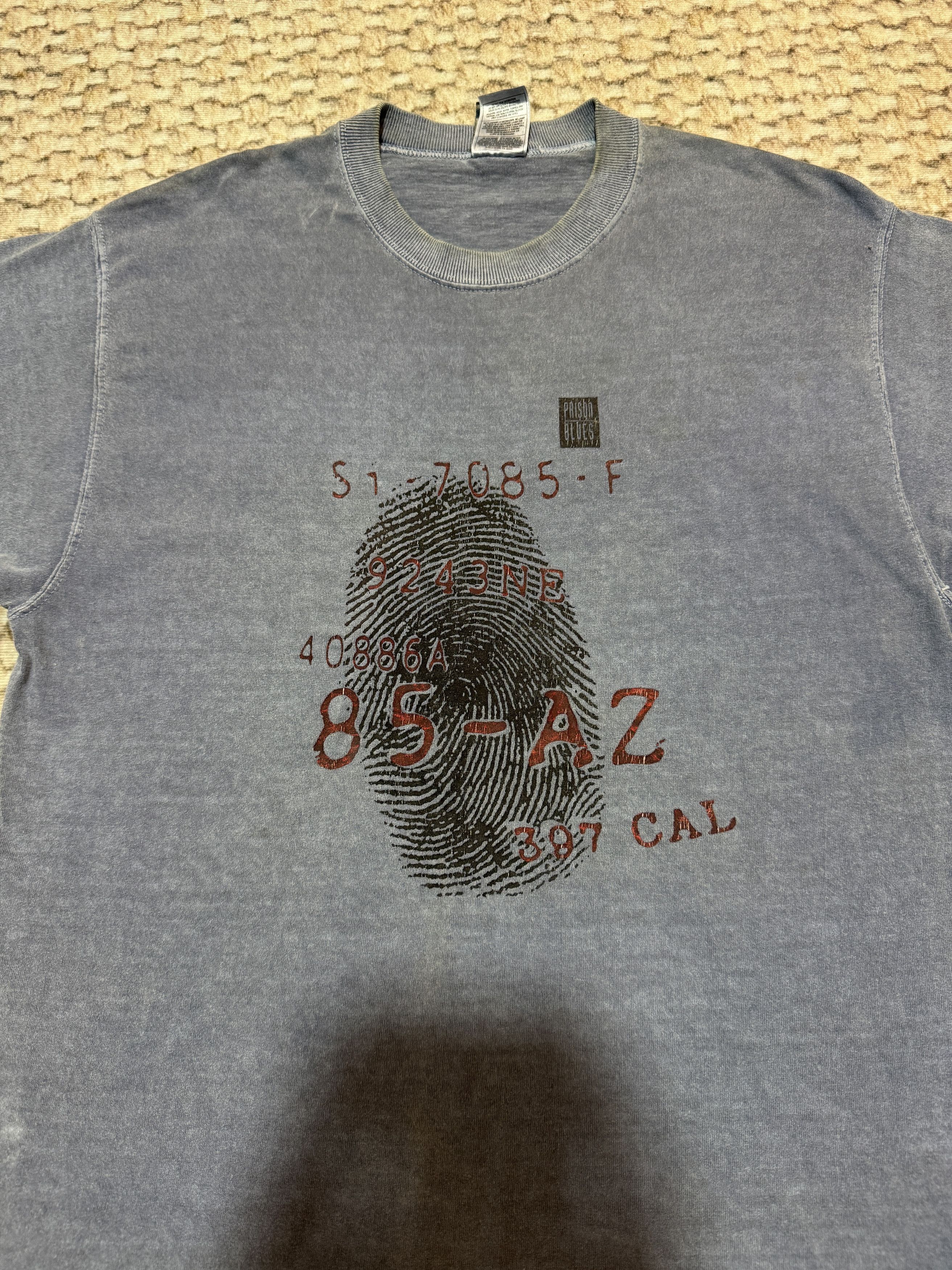 Vintage Vintage 90's Prison Blue Alcatraz Prison T shirt Size US M / EU 48-50 / 2 - 2 Thumbnail