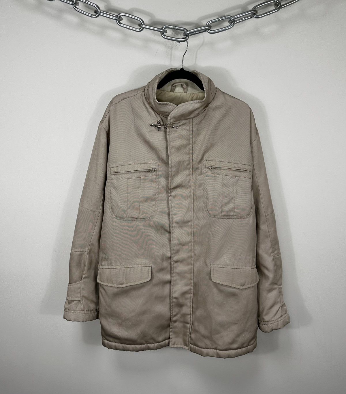 Fay Fay Stadium Beige Men’s Pockets Luxury Heavy Coat Jacket Size US XL / EU 56 / 4 - 1 Thumbnail