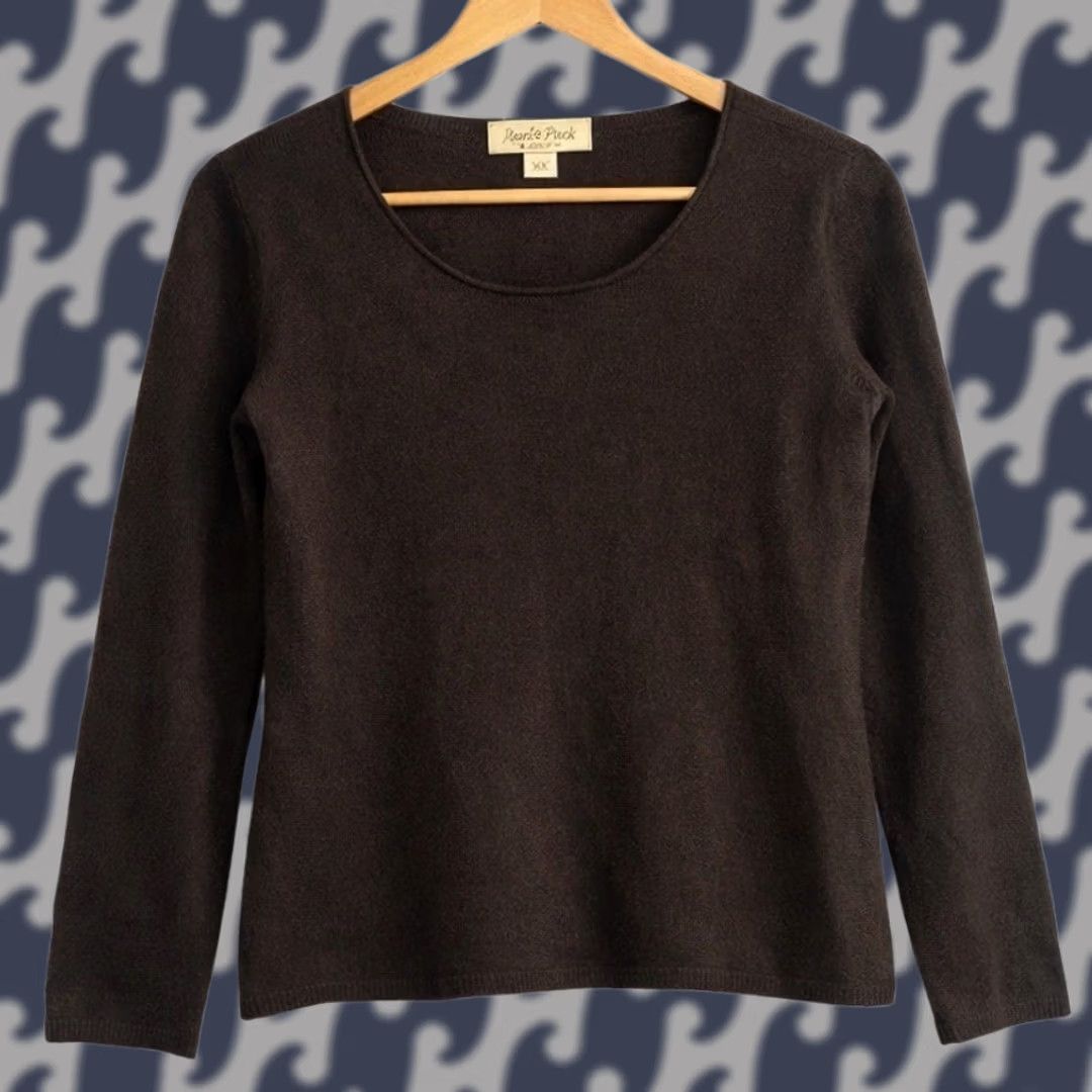 Vintage VINTAGE Peck & Peck 100% Cashmere Sweater XL Brown Crew Neck Women Pullover Long Sleeve Casual Business Travel Lightweight Breathable Necktone: Brown Size XL / US 12-14 / IT 48-50 - 1 Thumbnail