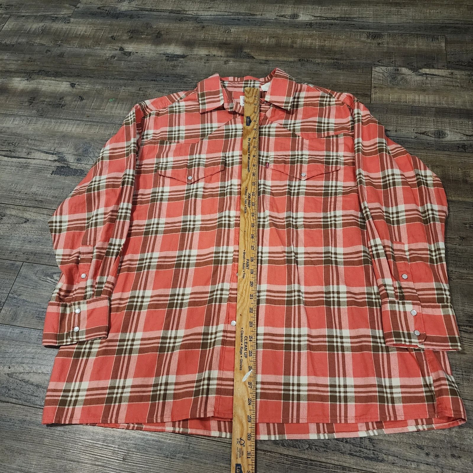 Levi's Levi’s Western Pearl Snap Flannel Women’s size L Plaid 2194 Size L / US 10 / IT 46 - 2 Thumbnail