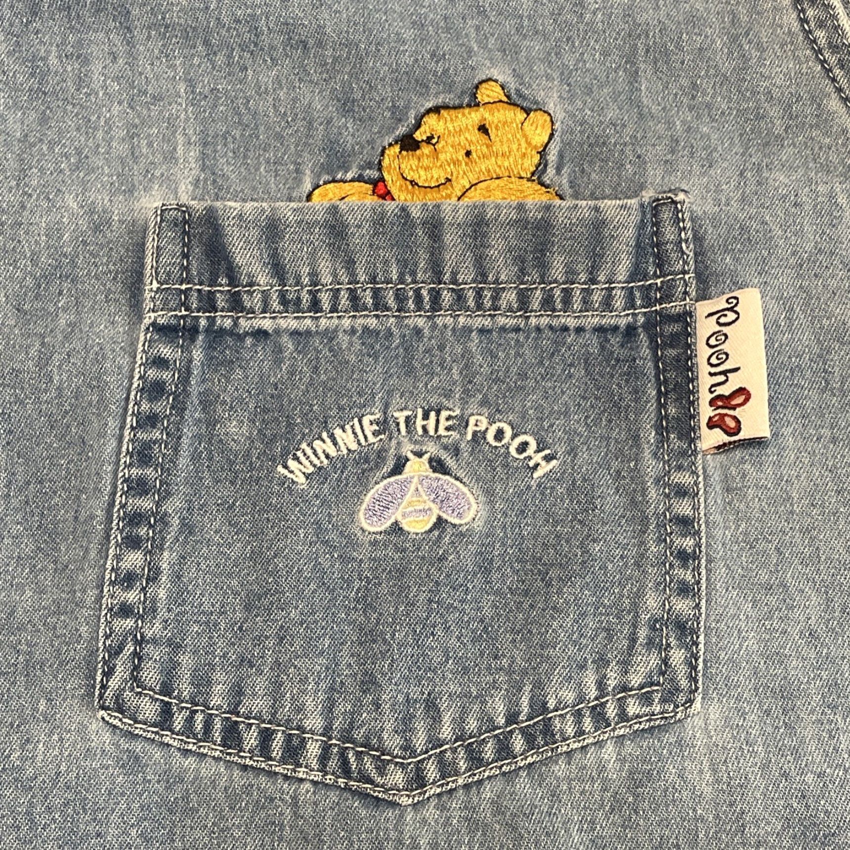 Disney VINTAGE Disney Winnie The Pooh Denim Vest Women Plus Size 20W Embroidered Sleeveless Denim Size 3XL / US 20-22 - 2 Thumbnail