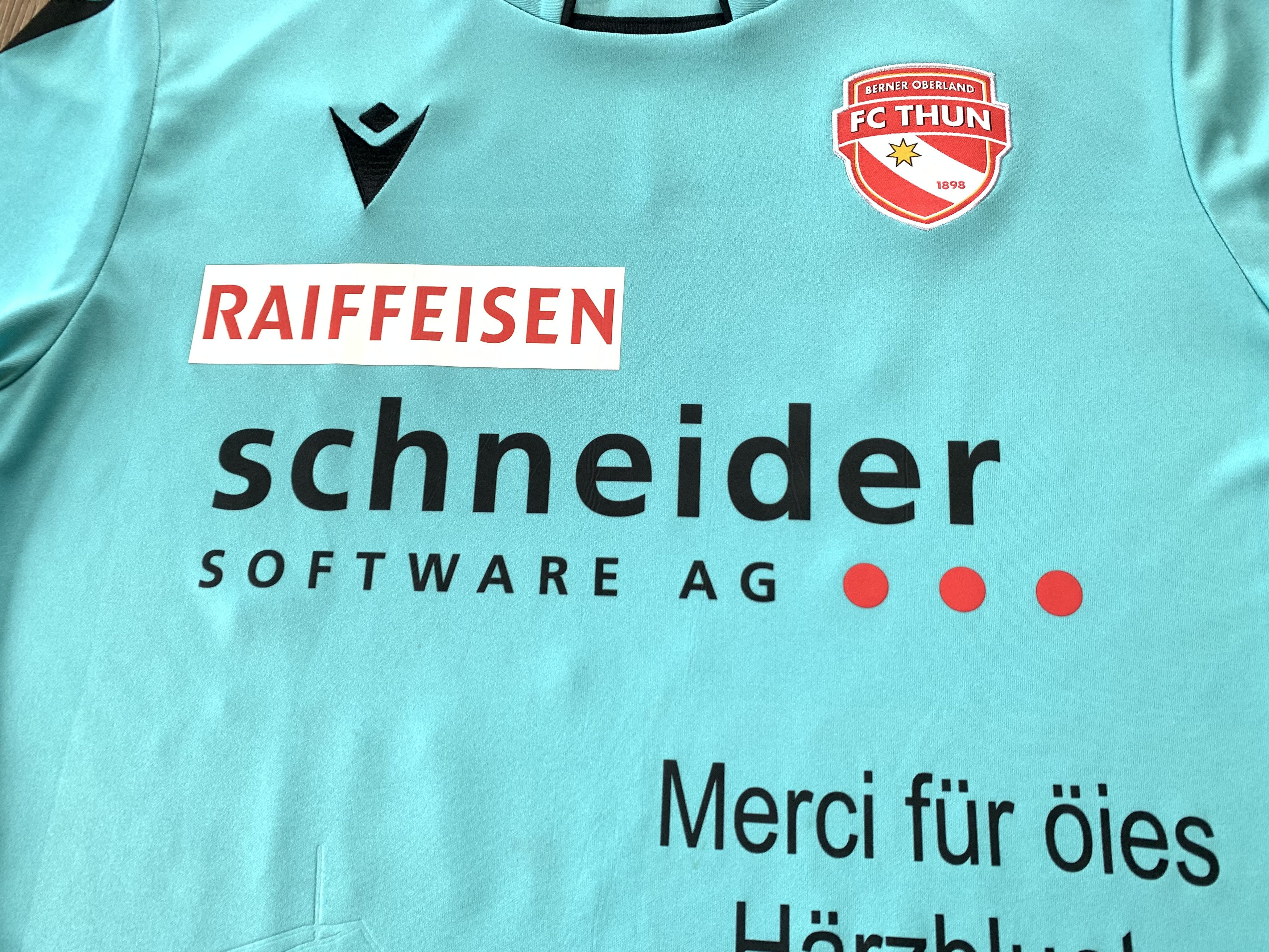Macron Macron FC Thun Away Shirt #34 Nicola Sutter Signature Size US L / EU 52-54 / 3 - 6 Thumbnail