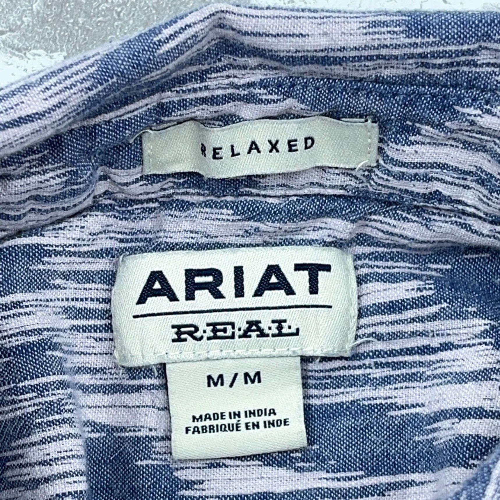 Ariat Ariat Western Shirt Women M Blue Button-Up Geometric Embroidered Southwestern Cowgirl Western Theme Mens? Size M / US 6-8 / IT 42-44 - 6 Thumbnail