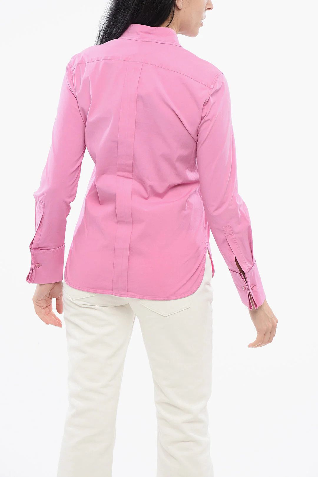 Max Mara og1mm0426 Stretch Cotton Shirt in Pink Size XS / US 0-2 / IT 36-38 - 2 Thumbnail