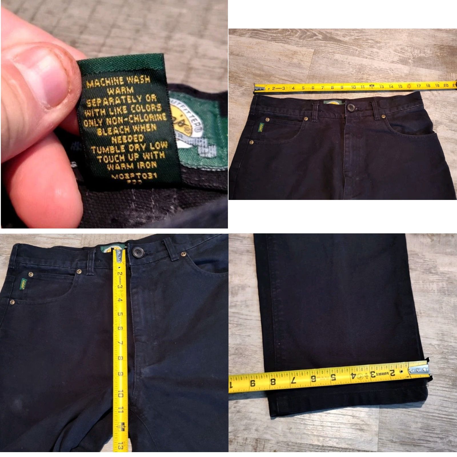 Vintage Vintage Cabela's Men's Workwear Pants 34x30 Canvas Heavy Cotton 5-Pocket Straight Leg Black Size US 34 / EU 50 - 8 Thumbnail