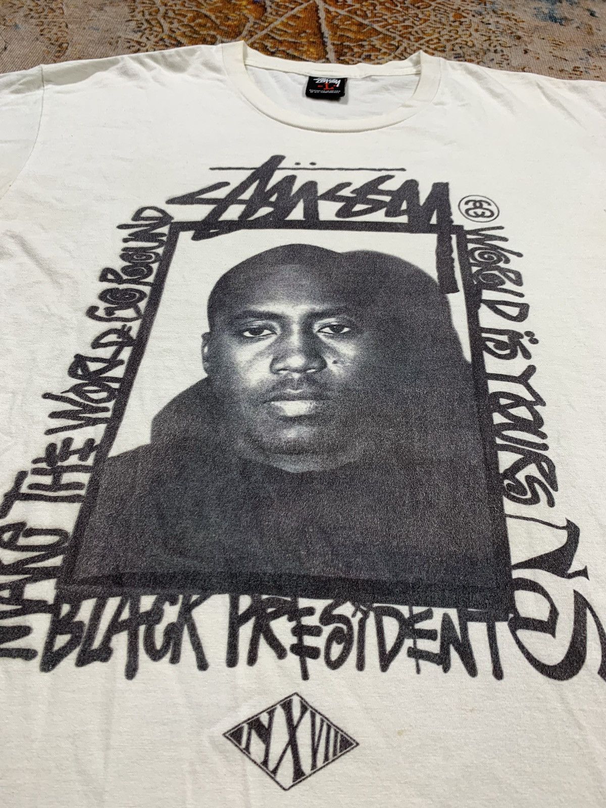 Stussy Vintage Stussy X Nas white short sleeve Size US L / EU 52-54 / 3 - 4 Thumbnail