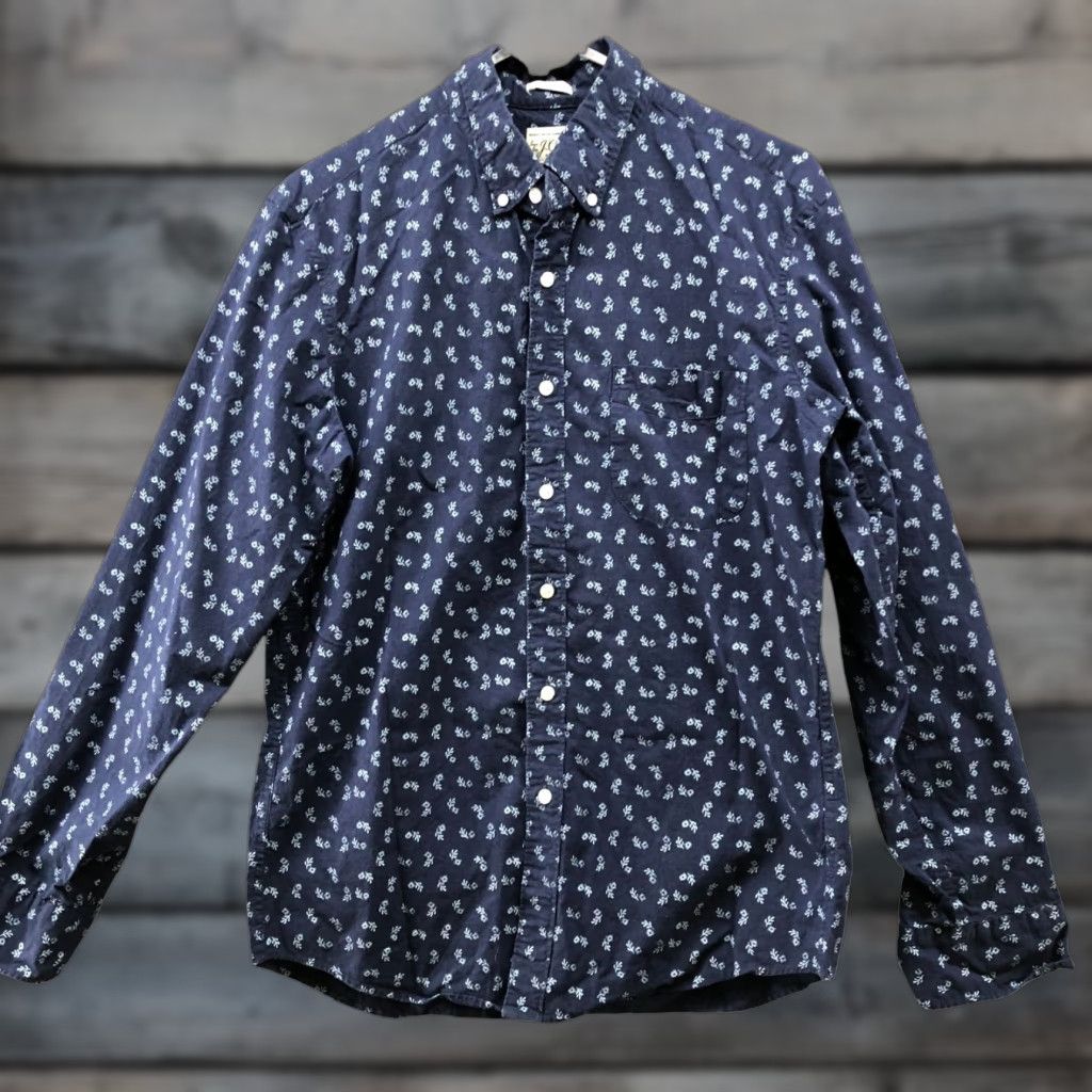 J.Crew J. Crew Button-Down Shirt Mens M Slim Navy Blue Floral Print Secret Long Sleeve Size US M / EU 48-50 / 2 - 1 Thumbnail