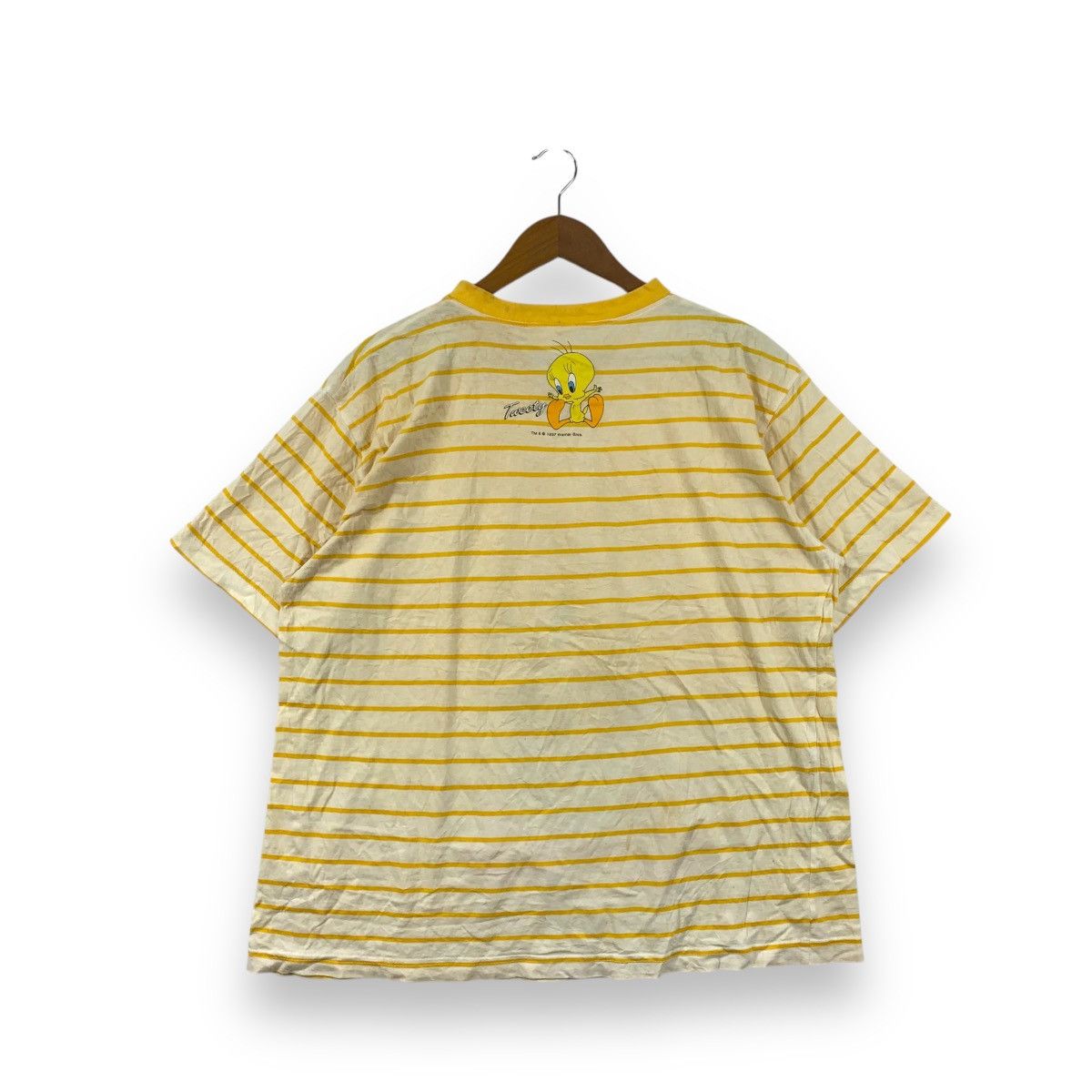 Warner Bros Vintage 1997 LOONEY TUNES TWEETY Bird Cartoon Tee Shirt Top Size L / US 10 / IT 46 - 4 Thumbnail