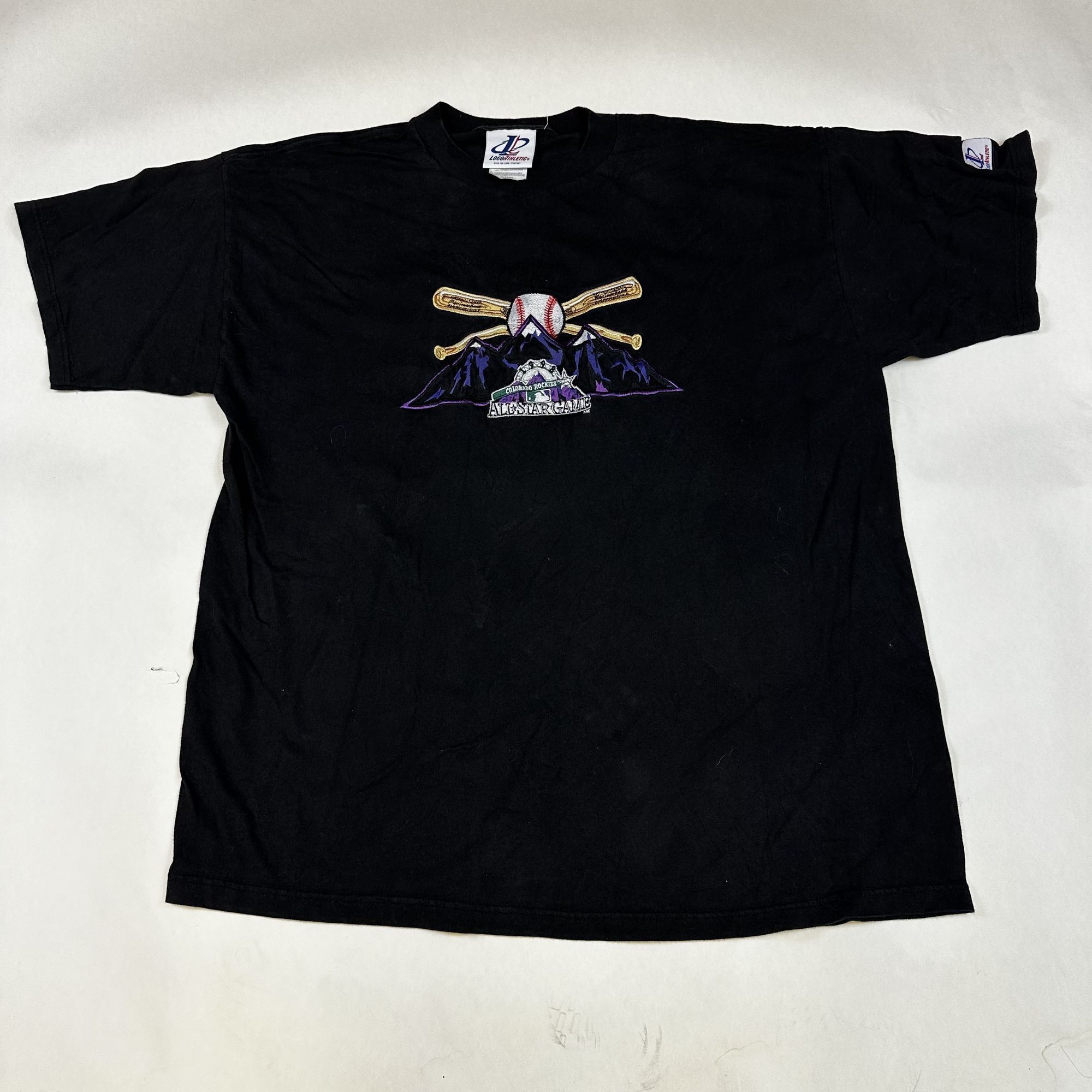 Logo Athletic Logo Athletic Black T-Shirt With Embroidered Baseball Graphi Size US XL / EU 56 / 4 - 1 Thumbnail