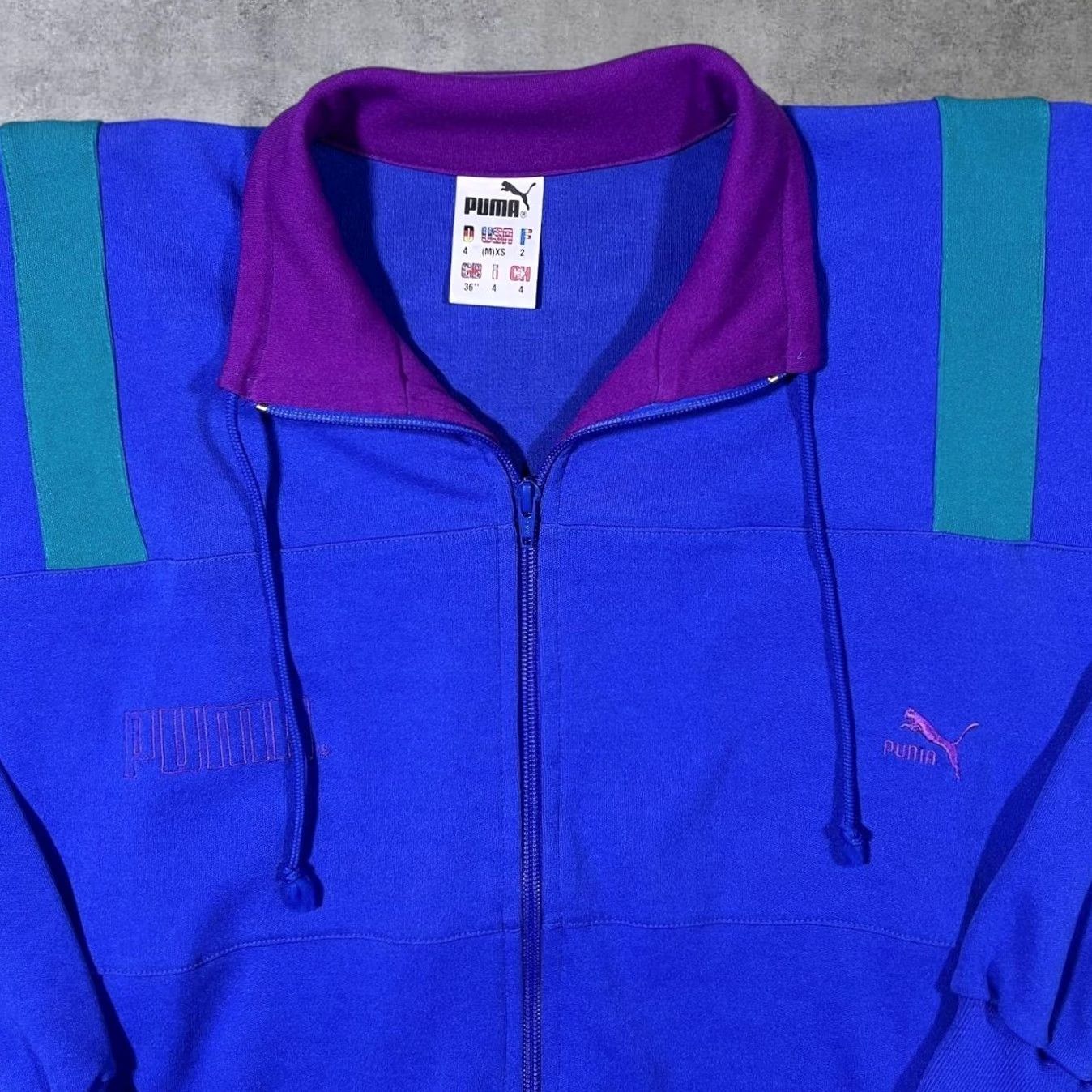 Puma VINTAGE Puma Tracksuit Track Jacket Women S Blue Purple Green Colour Block 90s Stadium Size S / US 4 / IT 40 - 3 Thumbnail