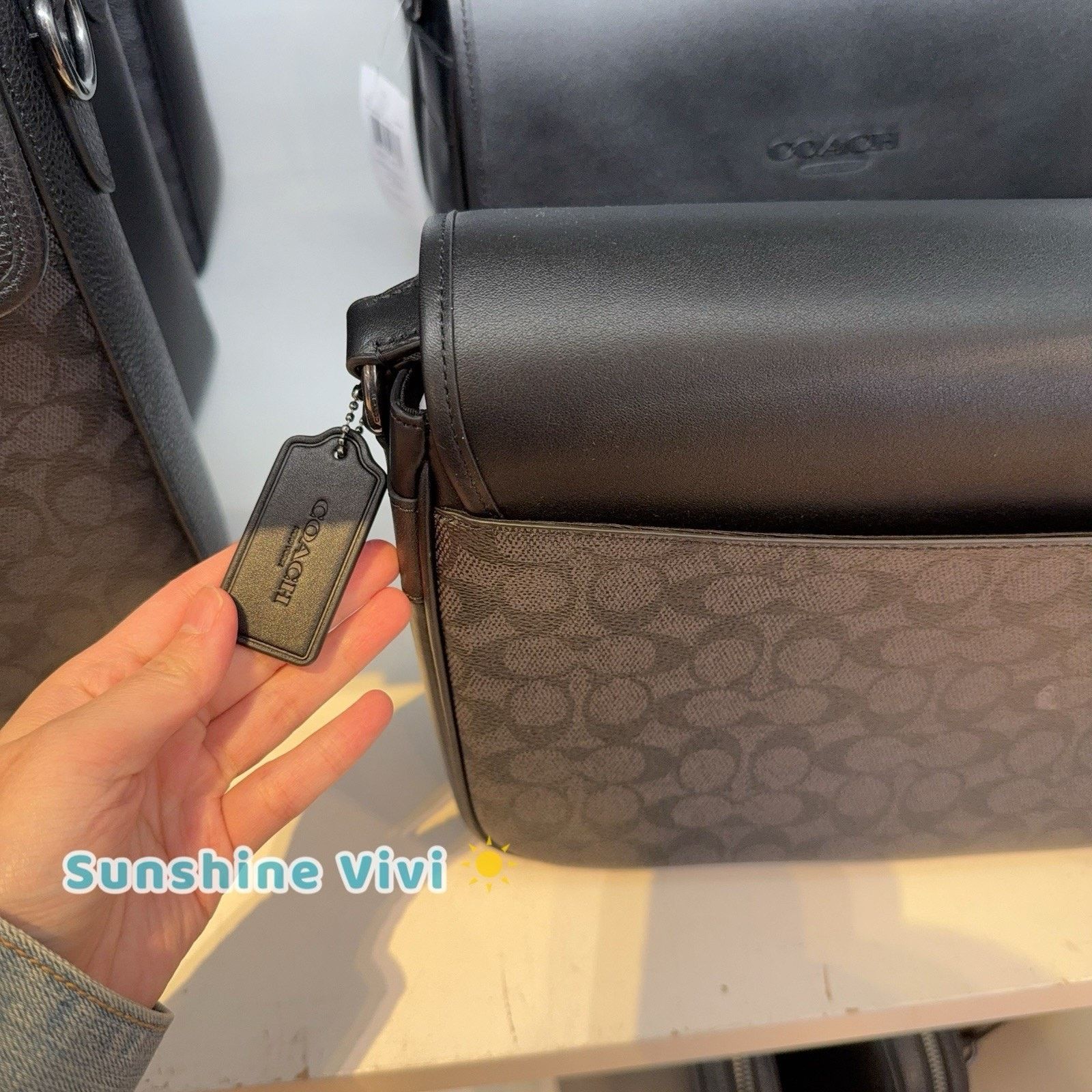 Coach NWT Coach Racer Messenger Colorblock Charcoal/Black CT716 Size ONE SIZE - 4 Thumbnail