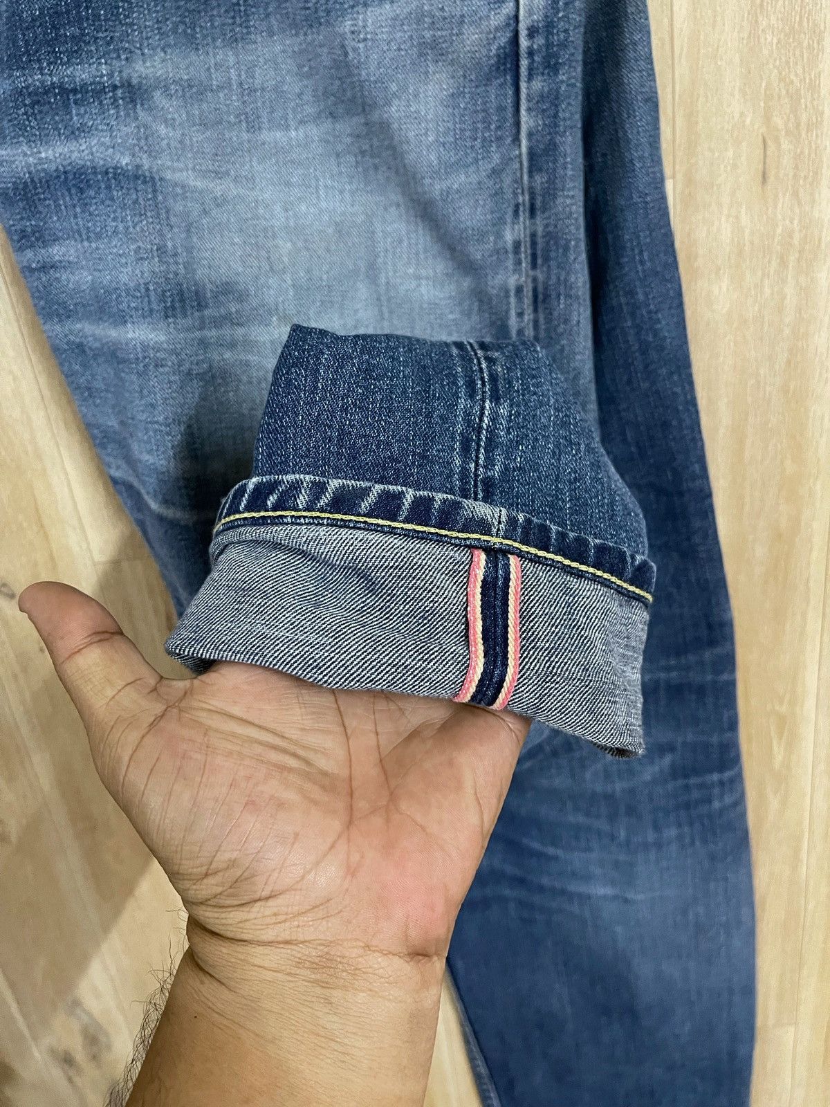 Lee × Vintage Vintage Lee Jeans 🇯🇵 Denim W35 L42 Distressed Selvedge Size US 35 - 15 Thumbnail