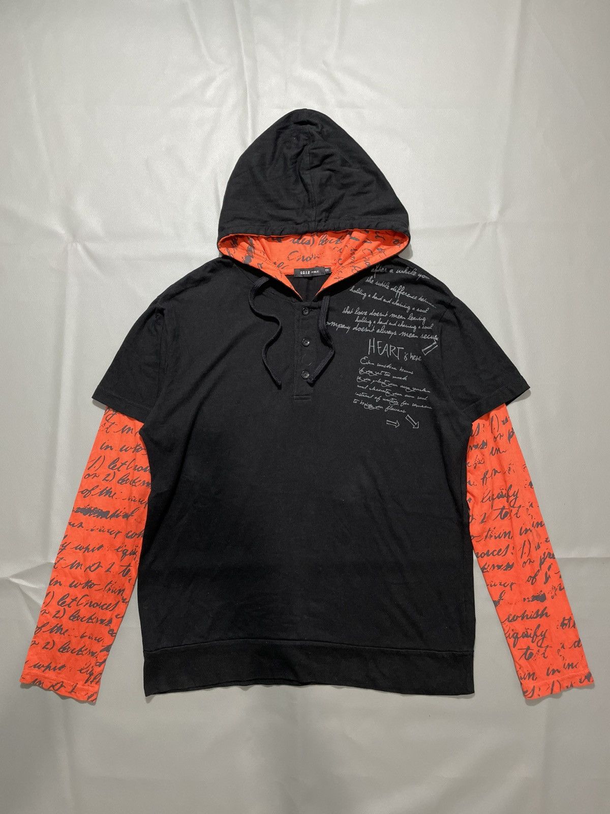 Hysteric Glamour Ugiz poem Double Layer half button hoodie Size US L / EU 52-54 / 3 - 1 Thumbnail