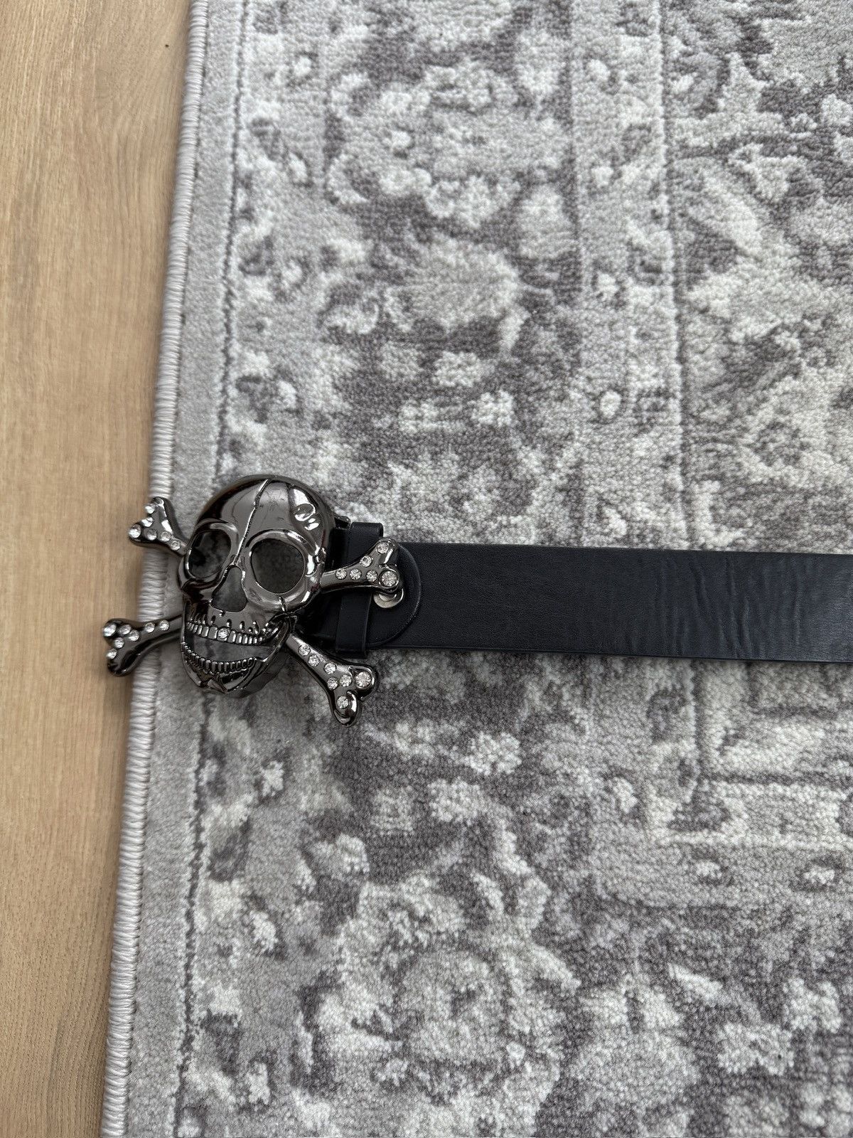 Japanese Brand Vintage y2k skull buckle belt 110cm archive opium avantgarde Size ONE SIZE - 3 Thumbnail
