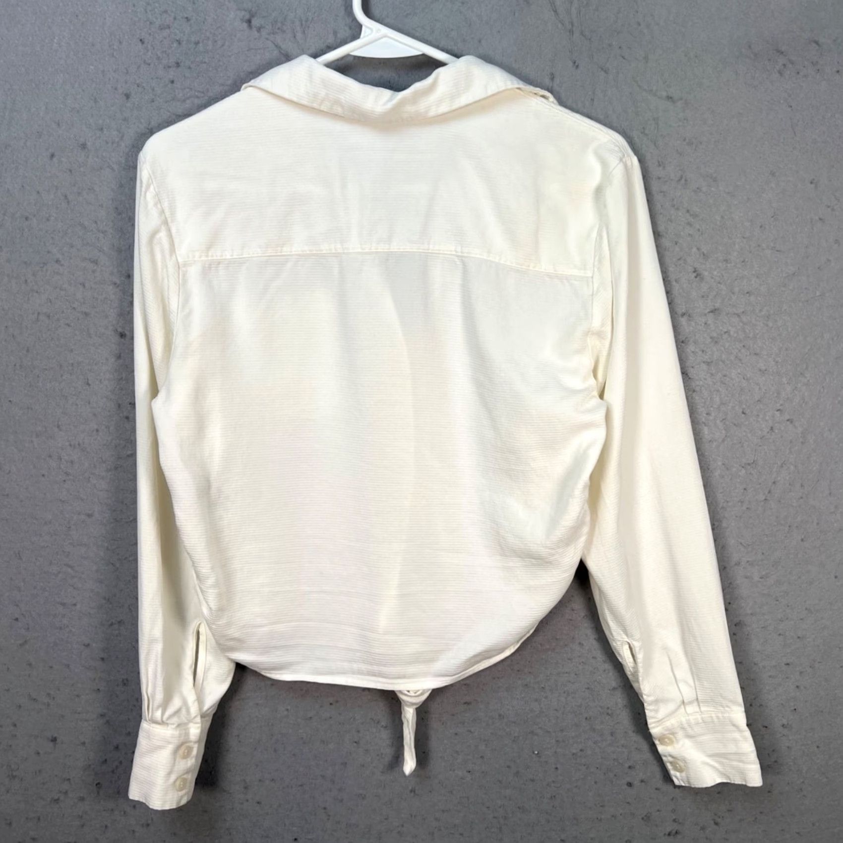 & Other Stories & Other Stories Blouse Shirt White Tie-Front Long Sleeve Womens 2 Casual Regular Lyocell Vis... Size XS / US 0-2 / IT 36-38 - 2 Thumbnail