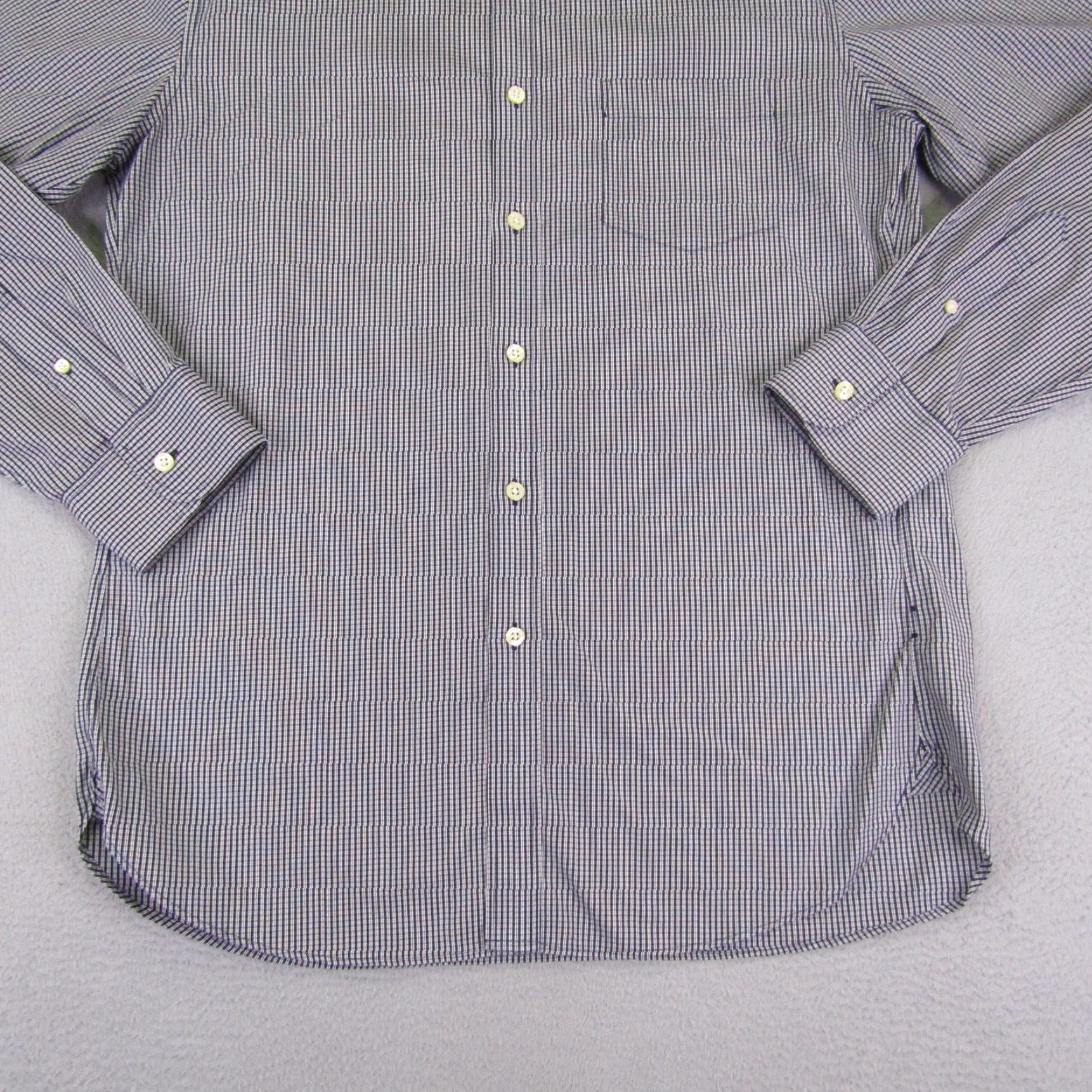 J.Crew J.CREW Button-Up Shirt Mens Large Blue Plaid 80s Wrinkle Free Casual Cotton Button Front Pocketed Size US L / EU 52-54 / 3 - 4 Thumbnail