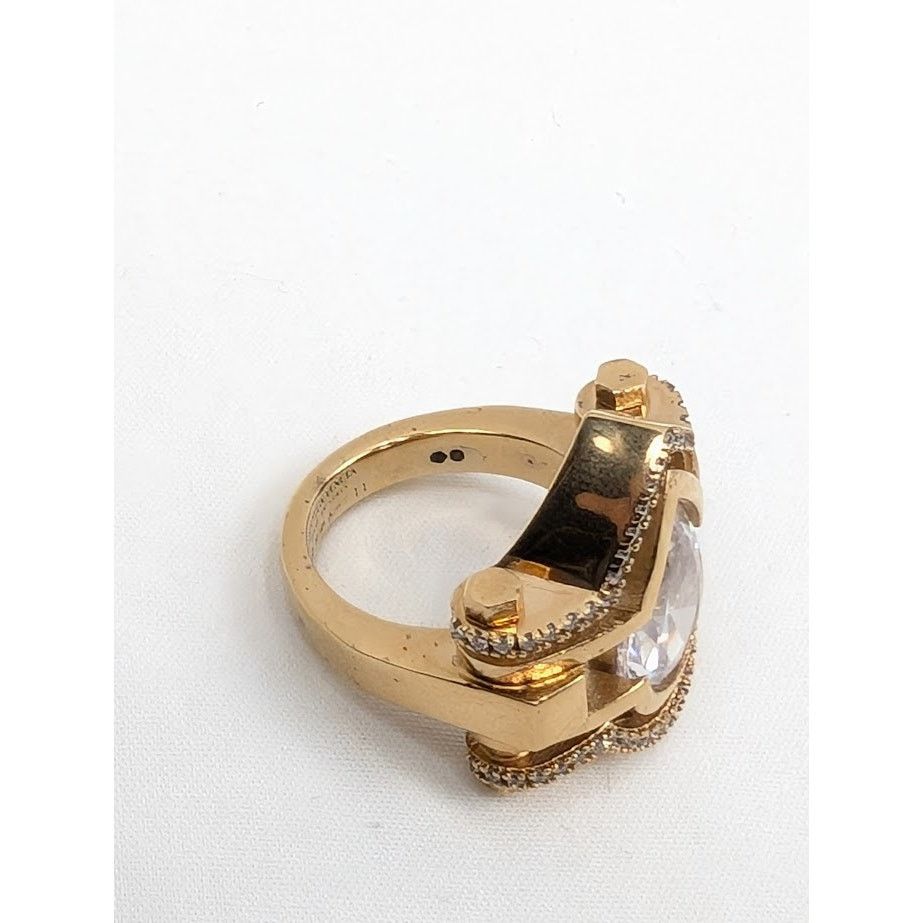 Bottega Veneta o1rshd1 Size: 11 / Cubic Zirconia Ring in Gold Silver White Size ONE SIZE - 10 Thumbnail