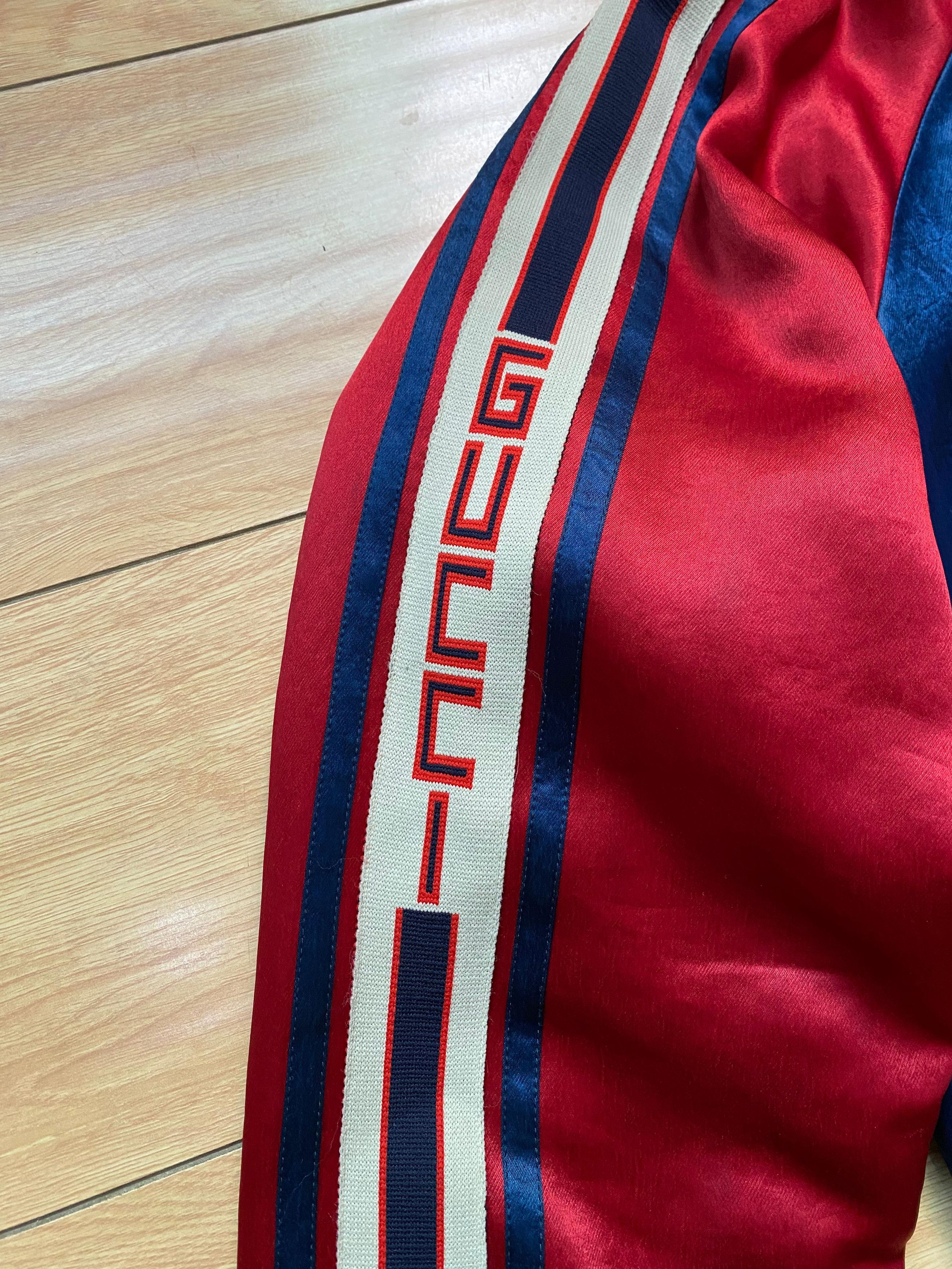 Gucci Gucci Reversible Blue and Red Satin Bomber Jacket Size US M / EU 48-50 / 2 - 4 Thumbnail