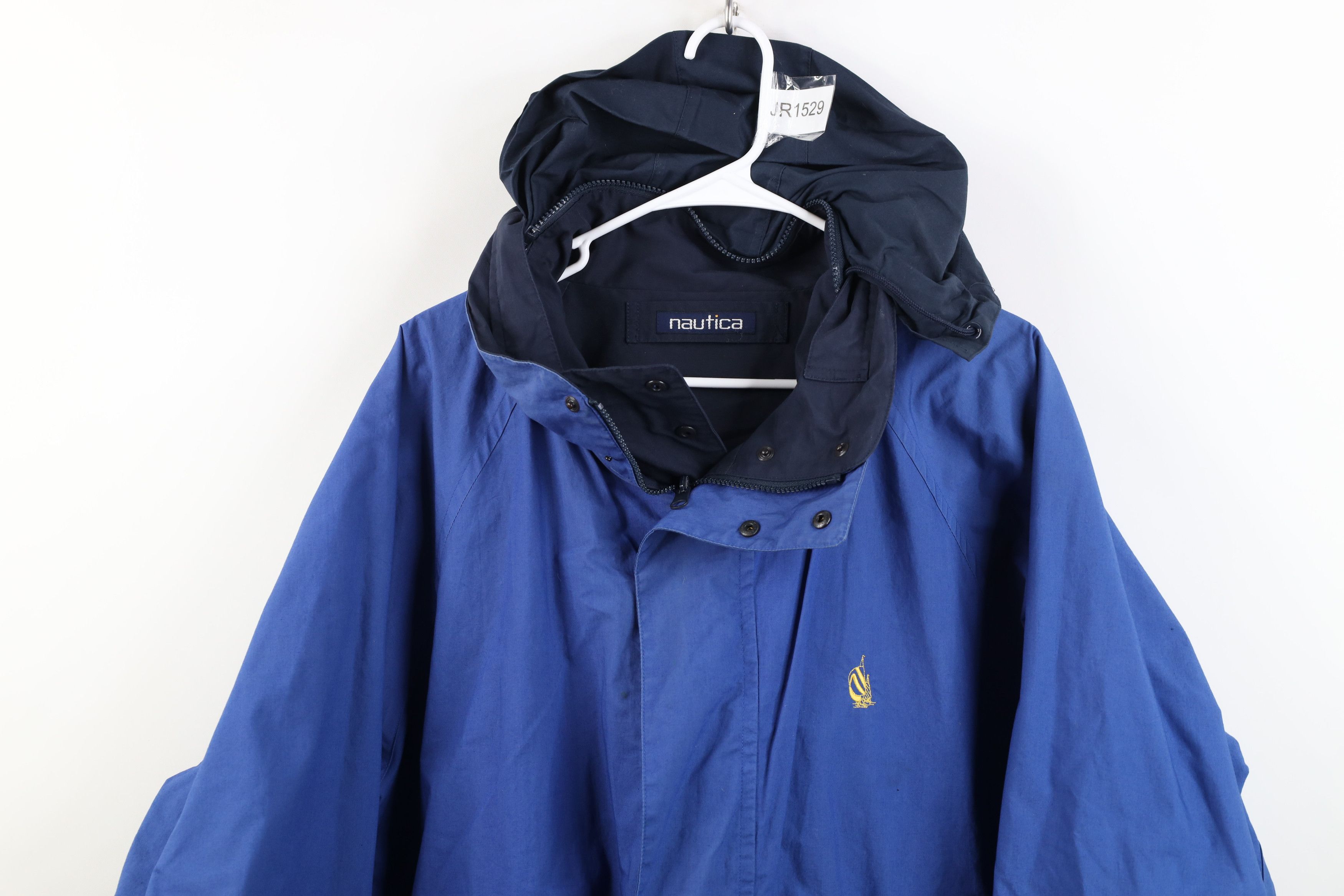 Nautica Vintage 90s Nautica Reversible Hooded Sailing Bomber Jacket Size US XL / EU 56 / 4 - 13 Thumbnail