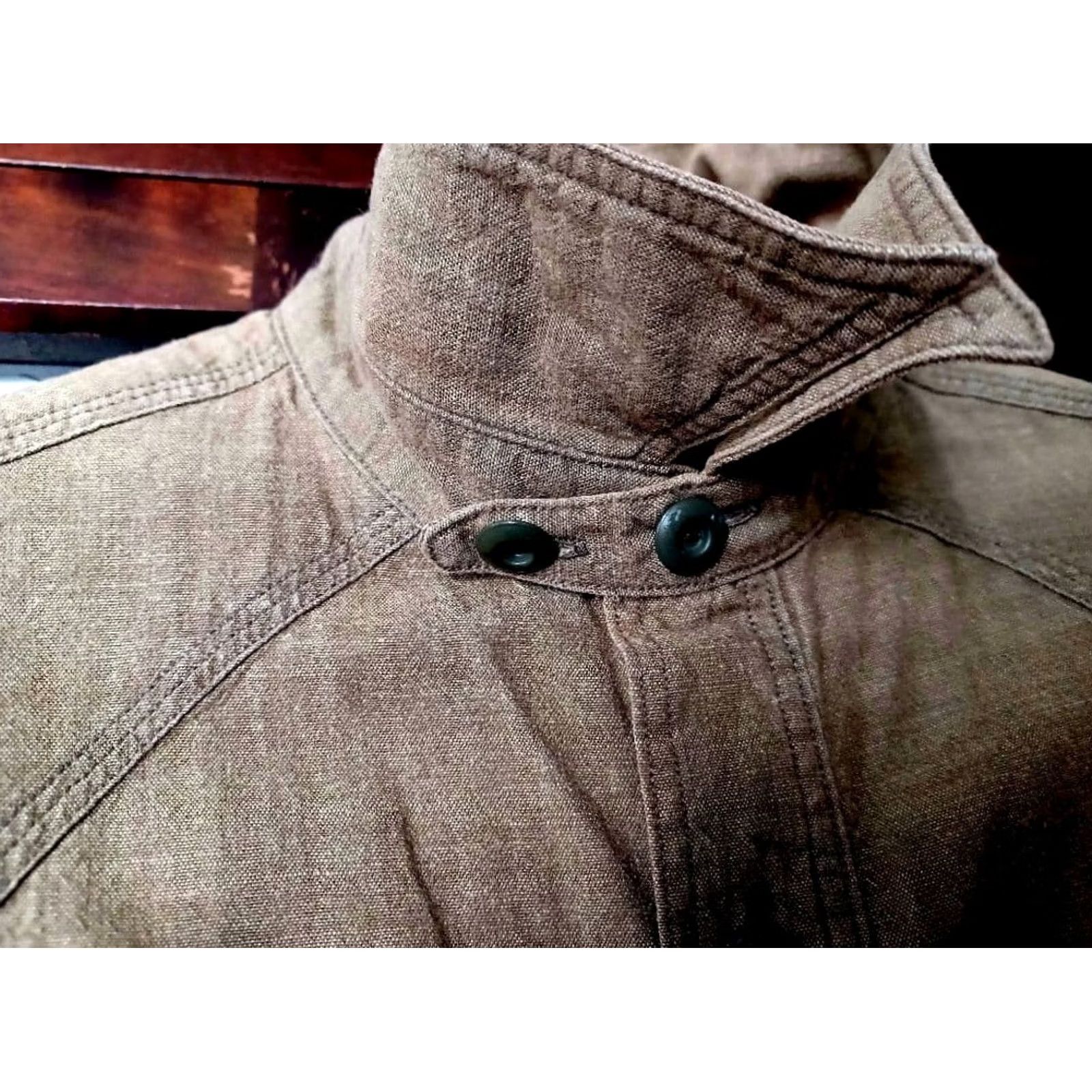 Ralph Lauren RRL RALPH LAUREN CHAMBRAY WORK SHIRT LONG SLEEVE MEN OLIVE COTTON XS USED Size US XS / EU 42 / 0 - 4 Thumbnail