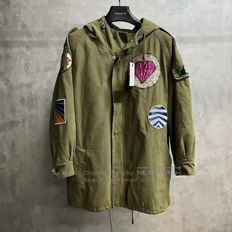Saint Laurent Paris Saint Laurent Paris Classic Olive Green Diamond Patch Hood Size XS / US 0-2 / IT 36-38 - 1 Thumbnail