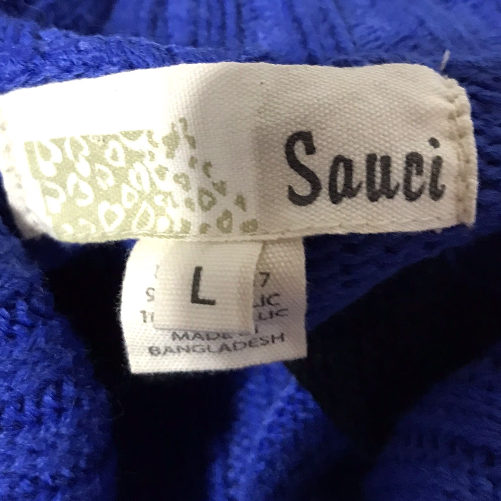 Vintage Sauci Sweater Dress Shirt Midi Dress Women L Cowl Neck Striped Blue/Black Short Sleeve Knit Casual Size L / US 10 / IT 46 - 3 Thumbnail