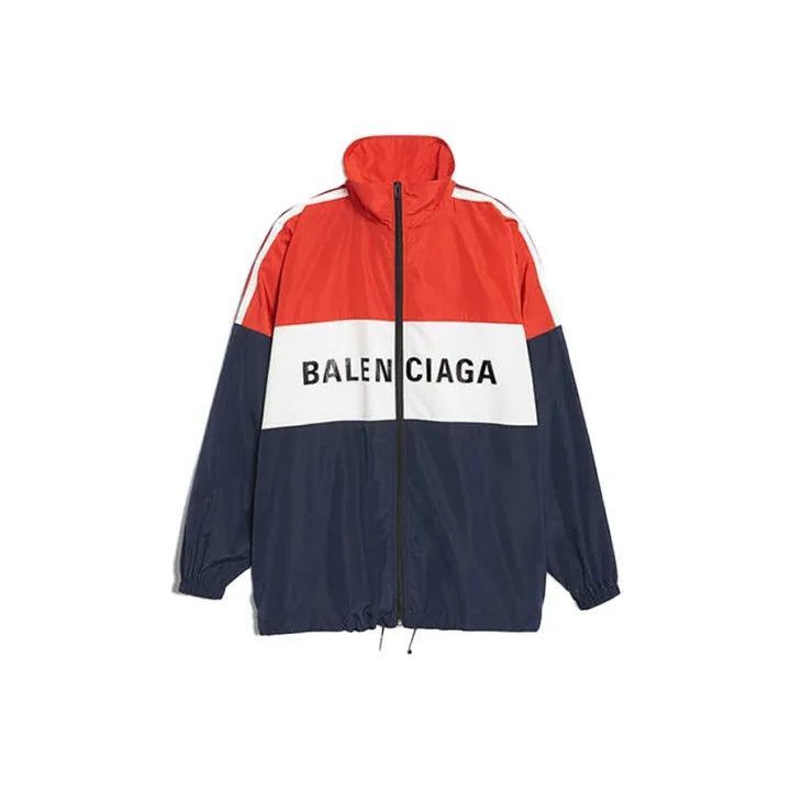 Balenciaga Balenciaga Color-Block Logo Print Zip Jacket 0079 | Grailed