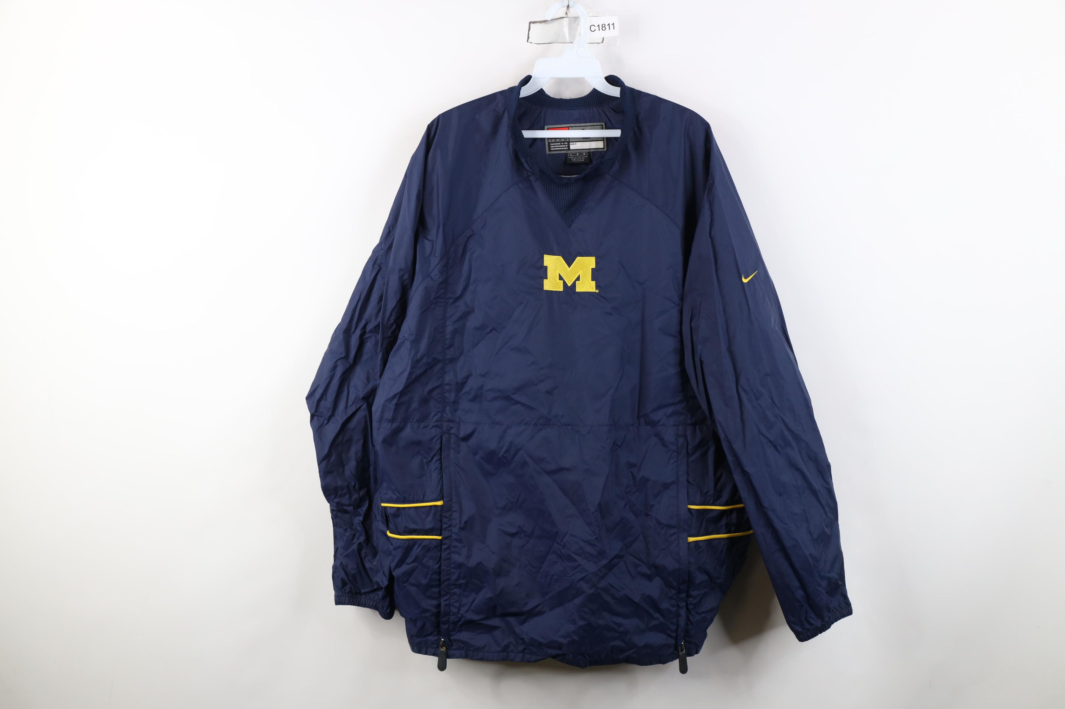 Nike Vintage 90s Nike Swoosh University of Michigan Rain Jacket Size US L / EU 52-54 / 3 - 1 Thumbnail