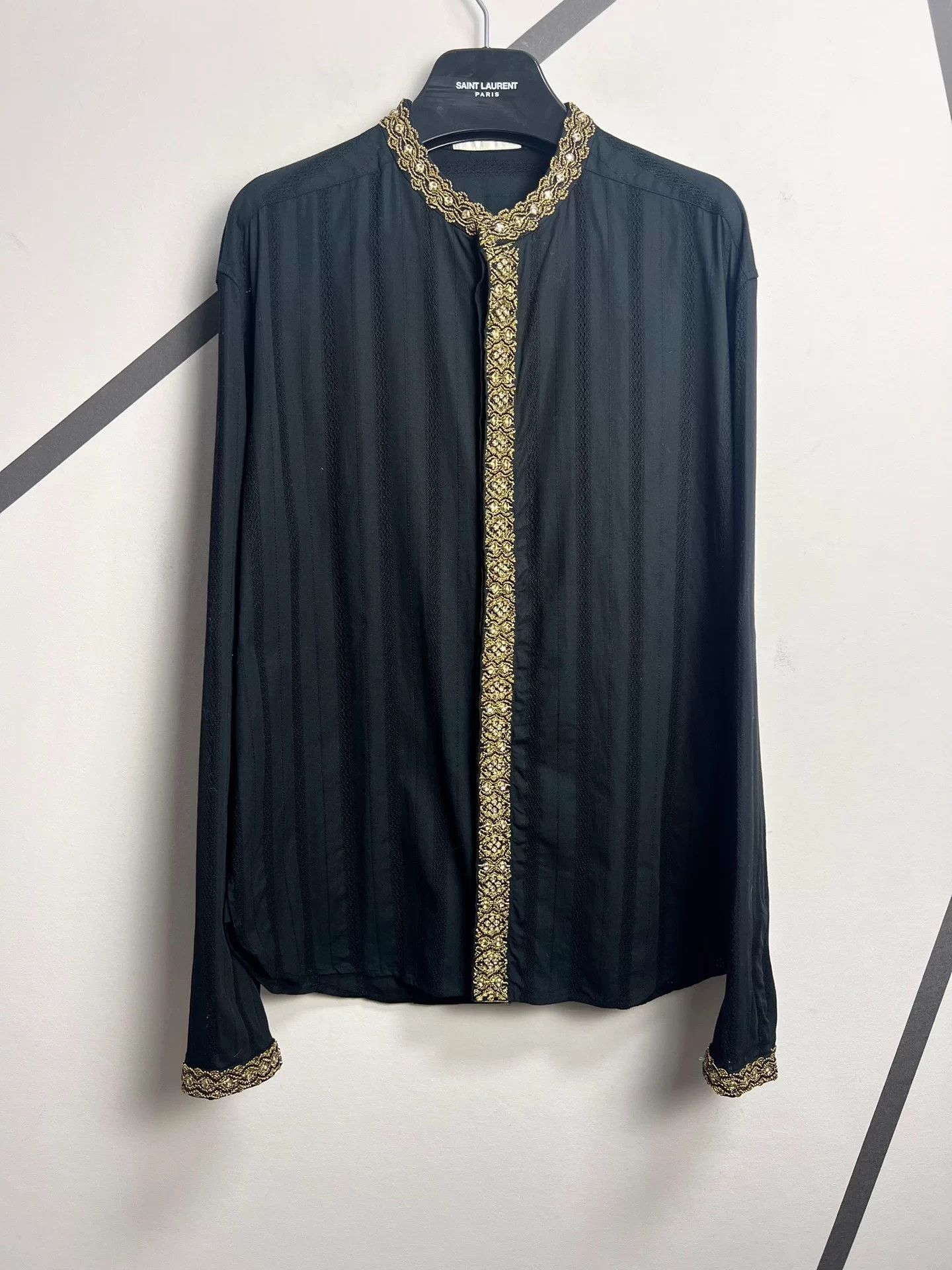 Saint Laurent Paris Authentic Saint Laurent SLP gold braided, hollowed-out shirt Size US L / EU 52-54 / 3 - 1 Thumbnail