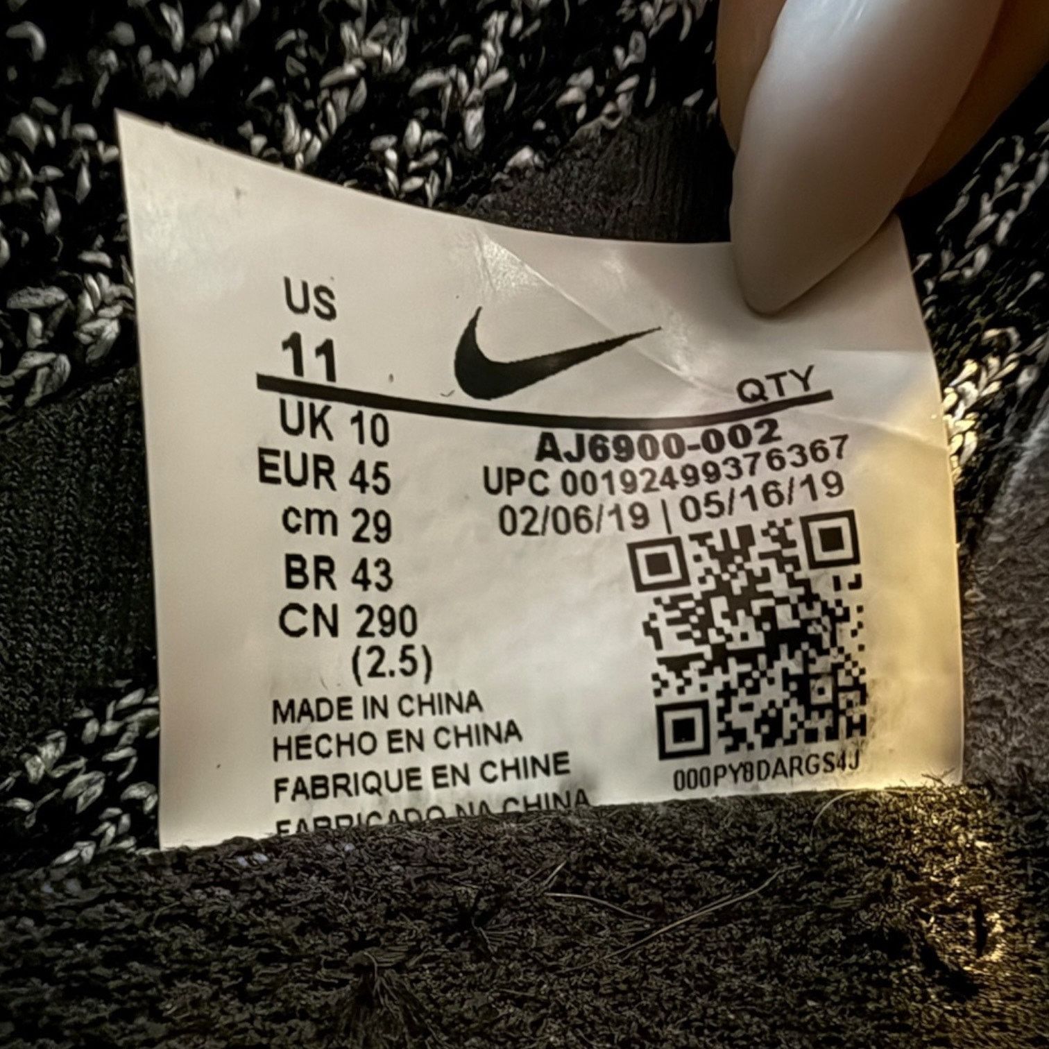 Nike Nike Air VaporMax Flyknit 3 Oreo Black White Size 11 Size US 11 / EU 44 - 2 Thumbnail