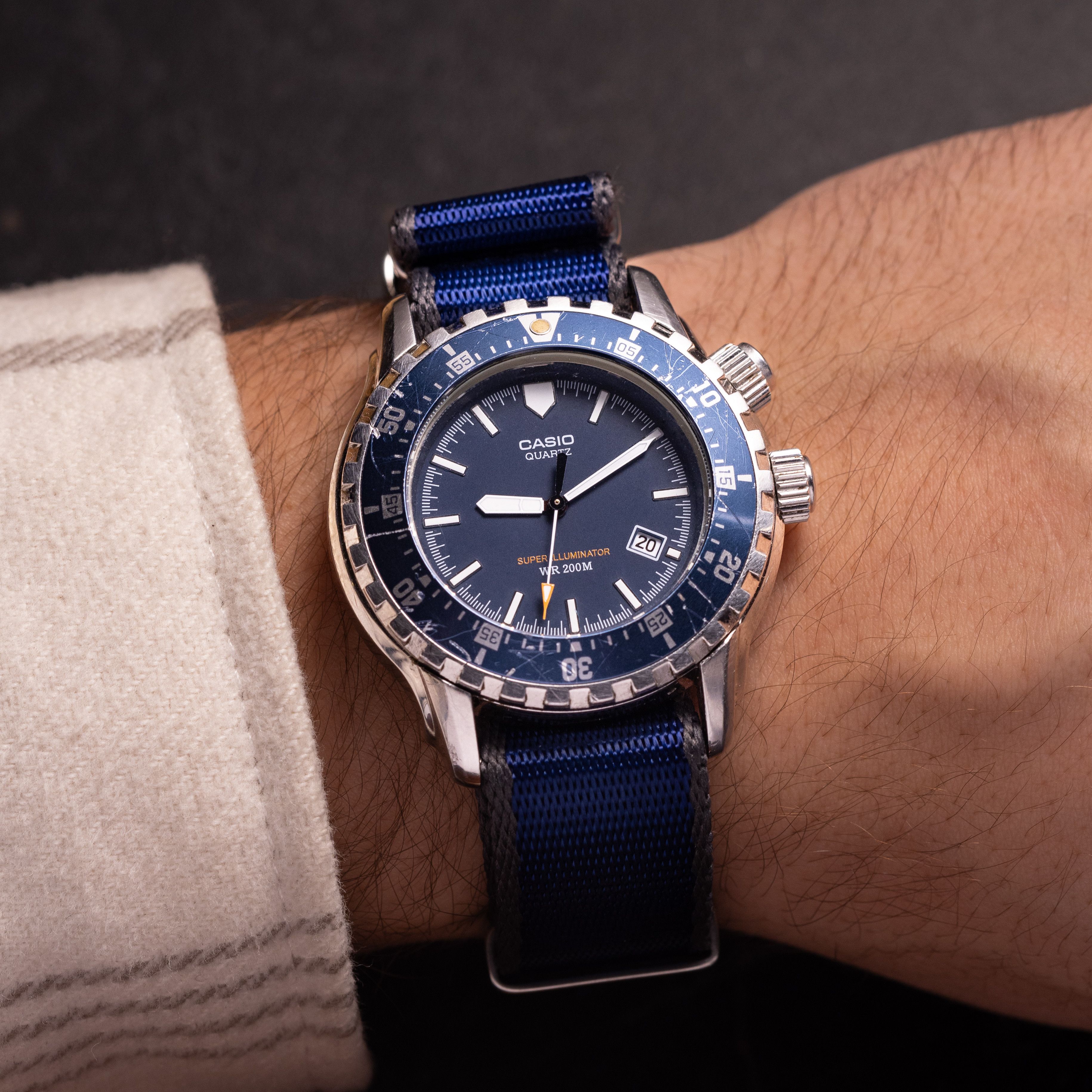 Casio Casio Blue Super Illuminator 1990's Size 40 - 1 Thumbnail