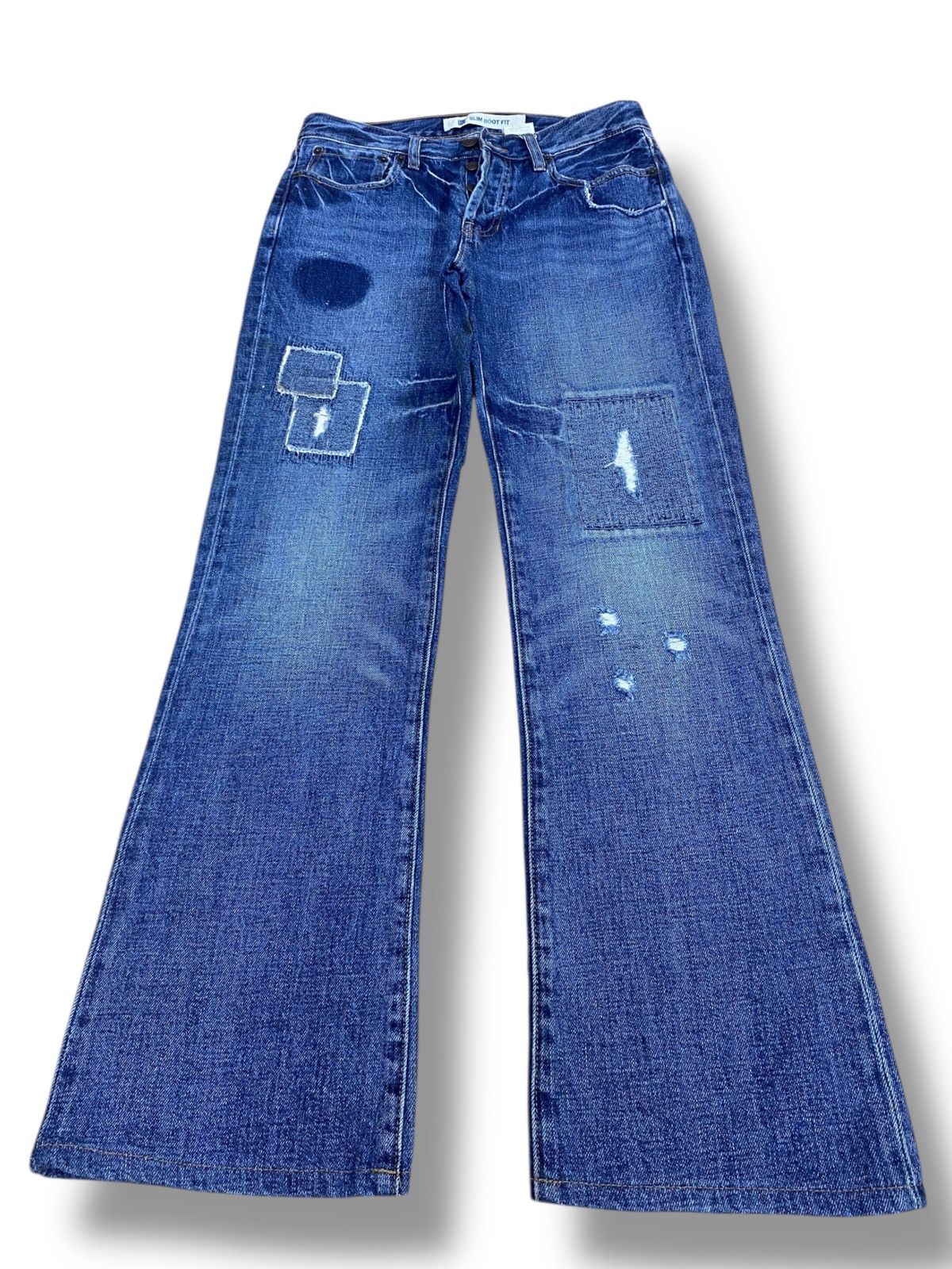 Gap Gap Faded Ripped Patchwork Style Bootcut Jeans Size US 30 / EU 46 - 1 Thumbnail