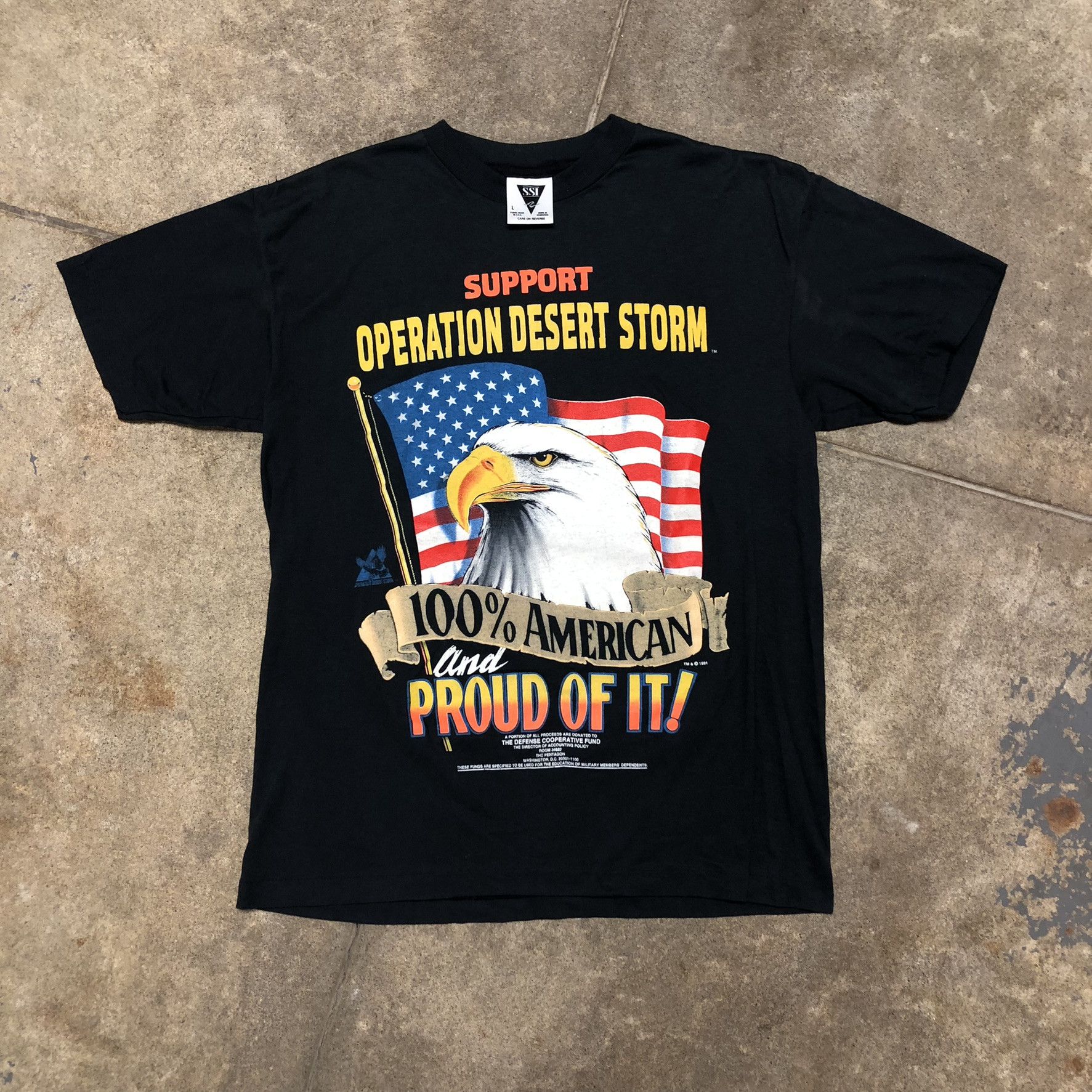 Vintage Vintage 1991 Operation Desert Storm US Military T-Shirt Size US L / EU 52-54 / 3 - 4 Thumbnail