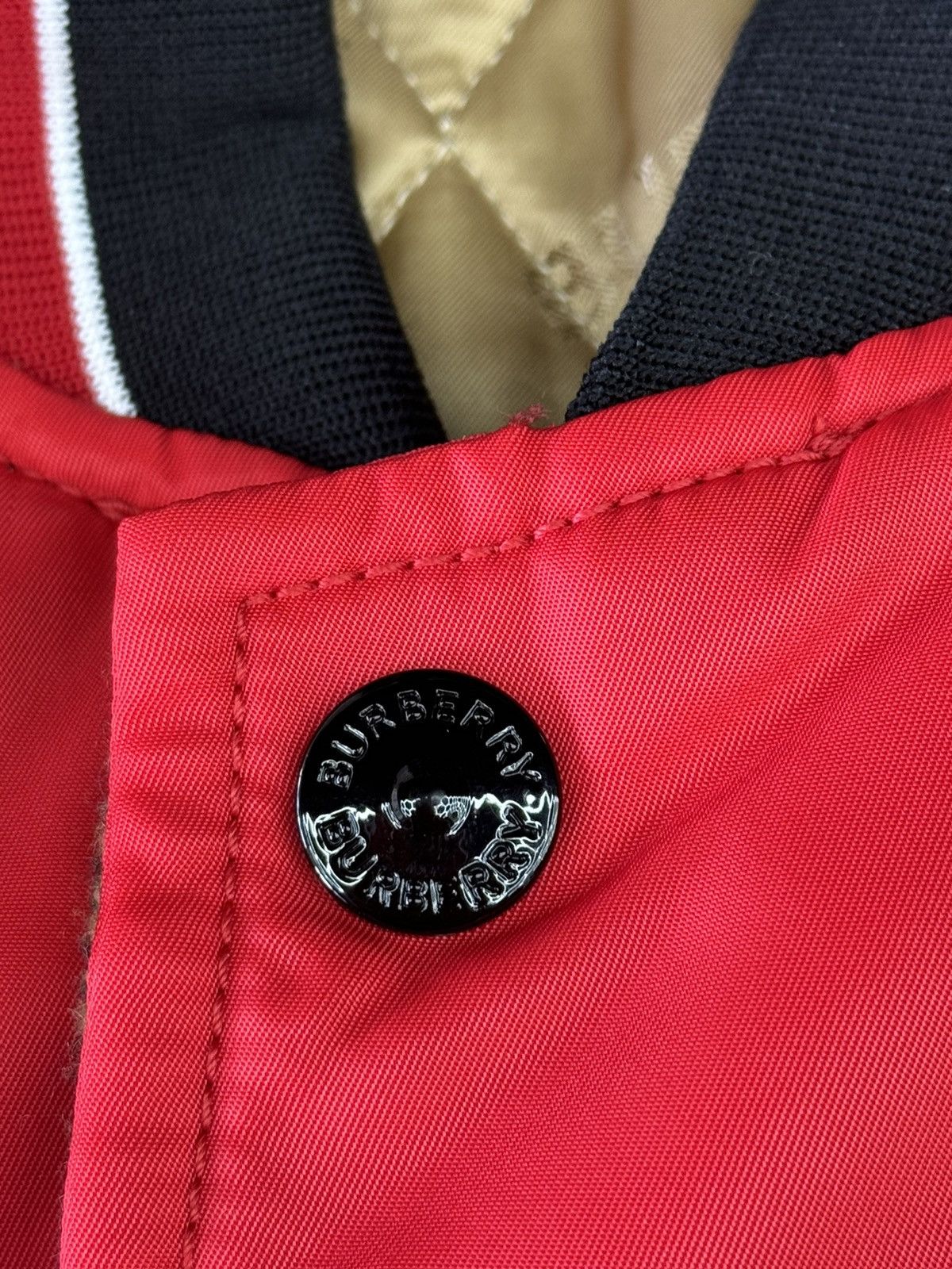 Burberry Burberry Wool Red Satin Varsity Jacket Size US L / EU 52-54 / 3 - 6 Thumbnail