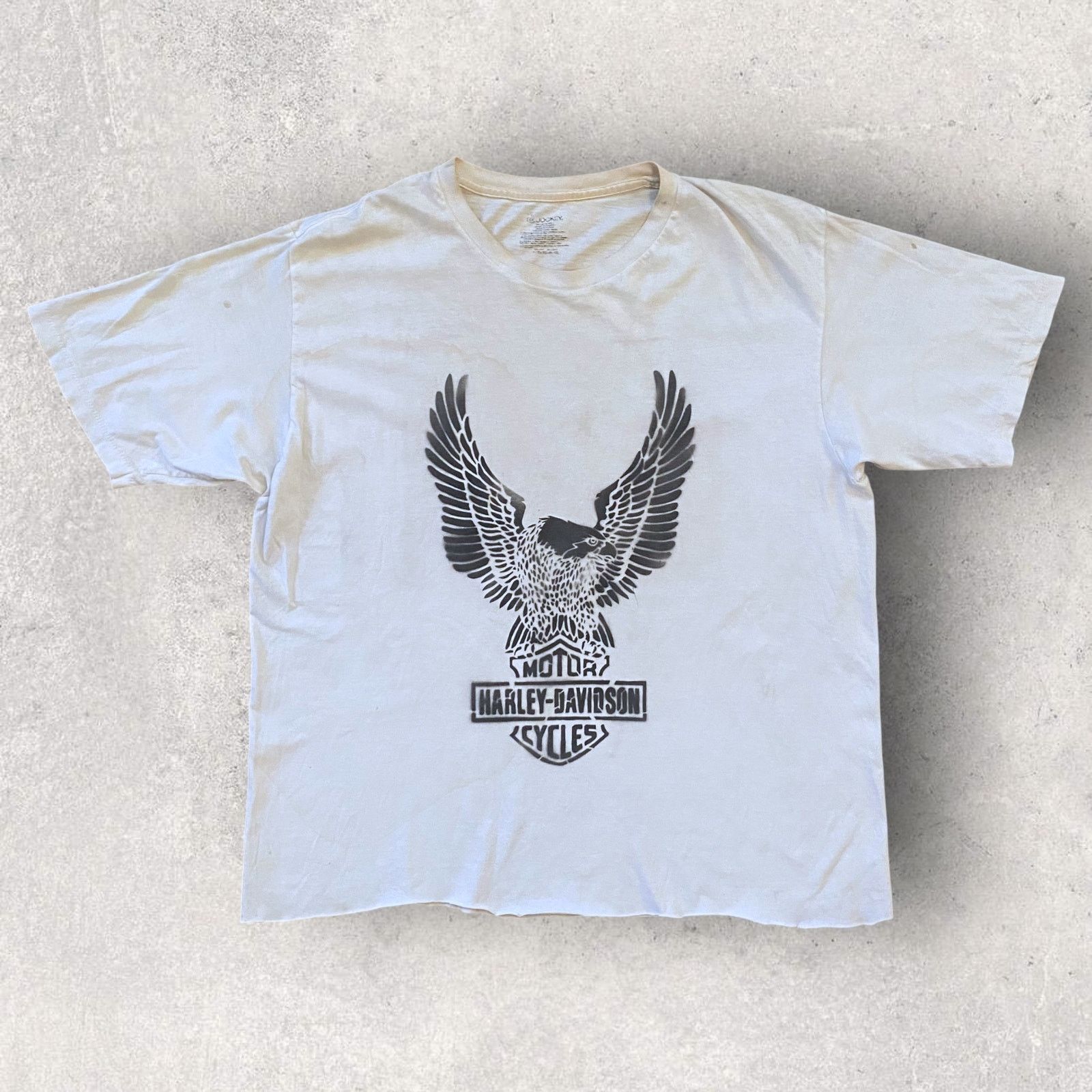 Harley Davidson × Vintage Vintage Harley Davidson Eagle Logo Custom Stencil T Shirt Size US XL / EU 56 / 4 - 1 Thumbnail
