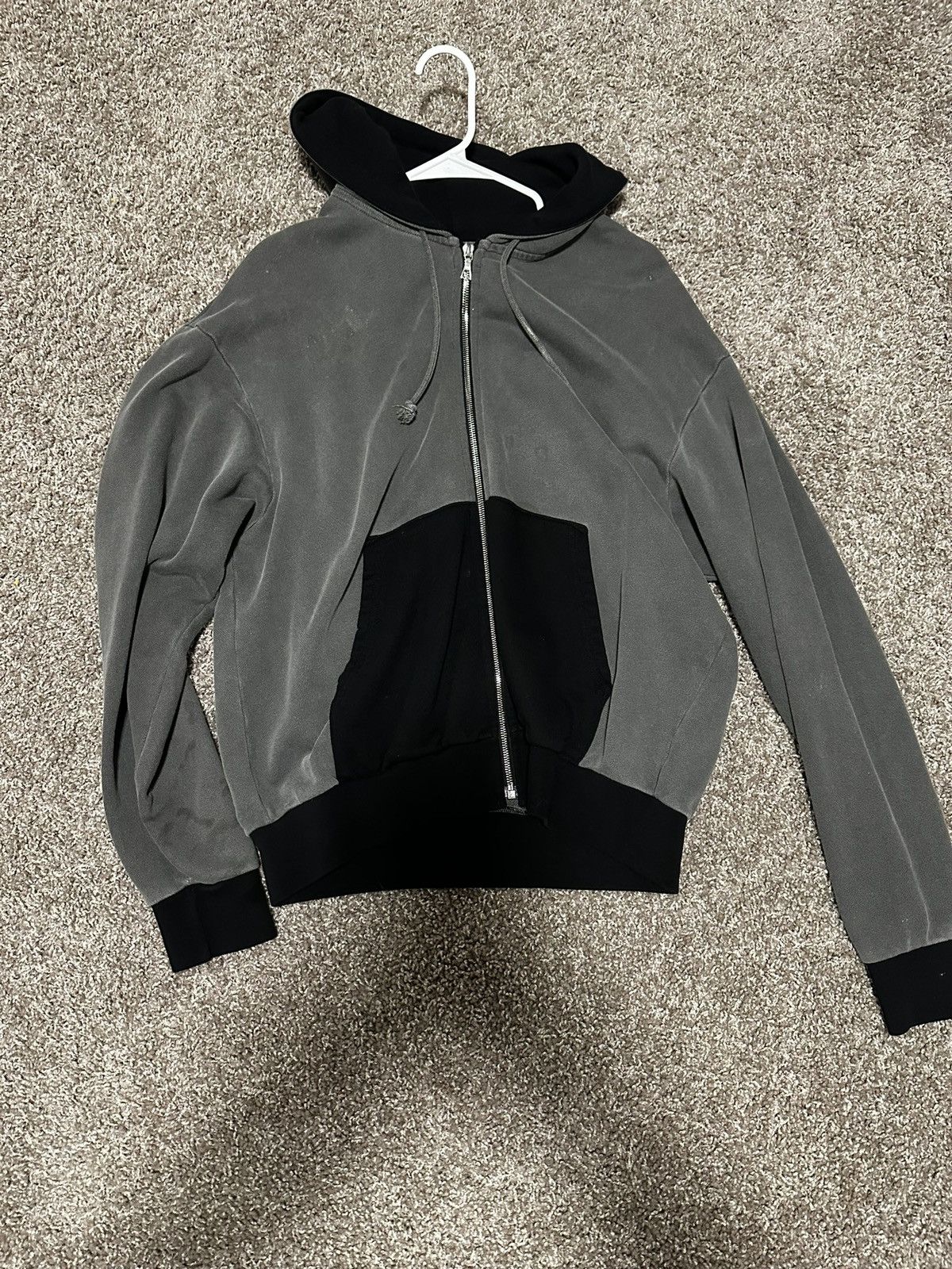 John Elliott John Elliot two tone zip up hoodie Grailed