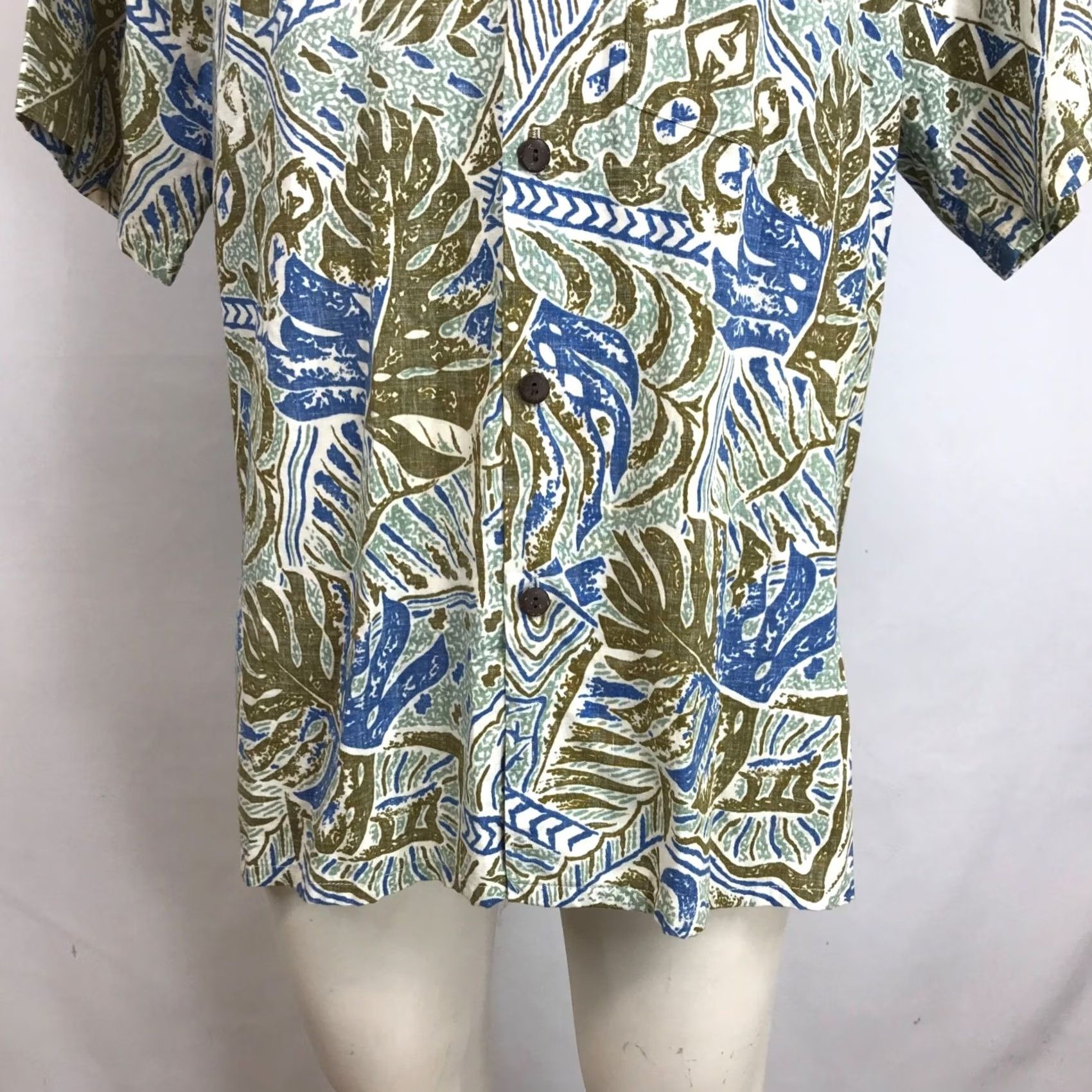 Vivobarefoot GO BAREFOOT MEN'S XL GREEN/BROWN SHORT SLEEVE BUTTON COLLARED HAWAIIAN SHIRT Size US XL / EU 56 / 4 - 3 Thumbnail