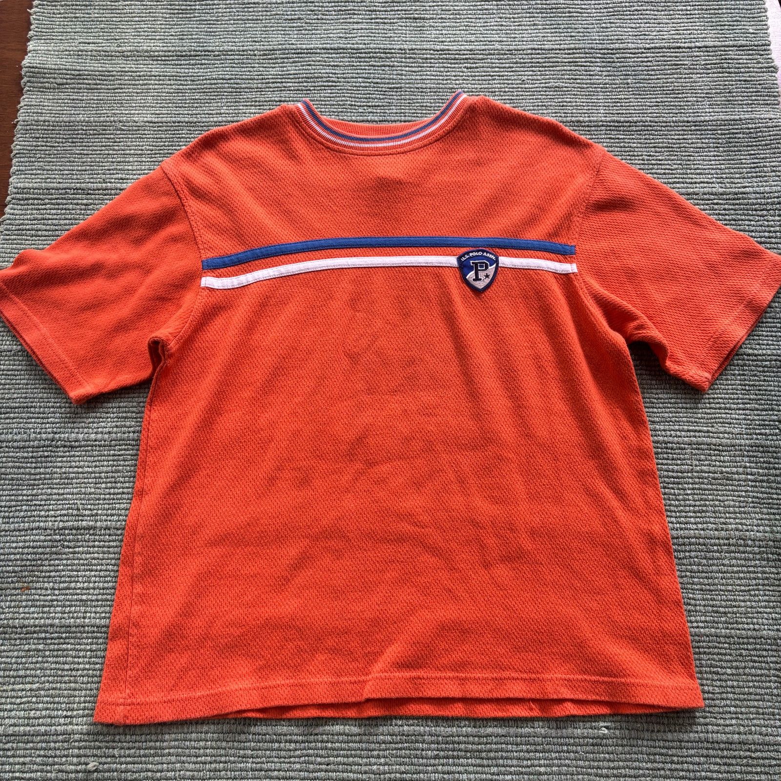 U.S. Polo Assn. × Vintage Vintage Y2K Orange Cotton Mesh US Polo Assn Tee Shirt Sz L Size US L / EU 52-54 / 3 - 1 Thumbnail