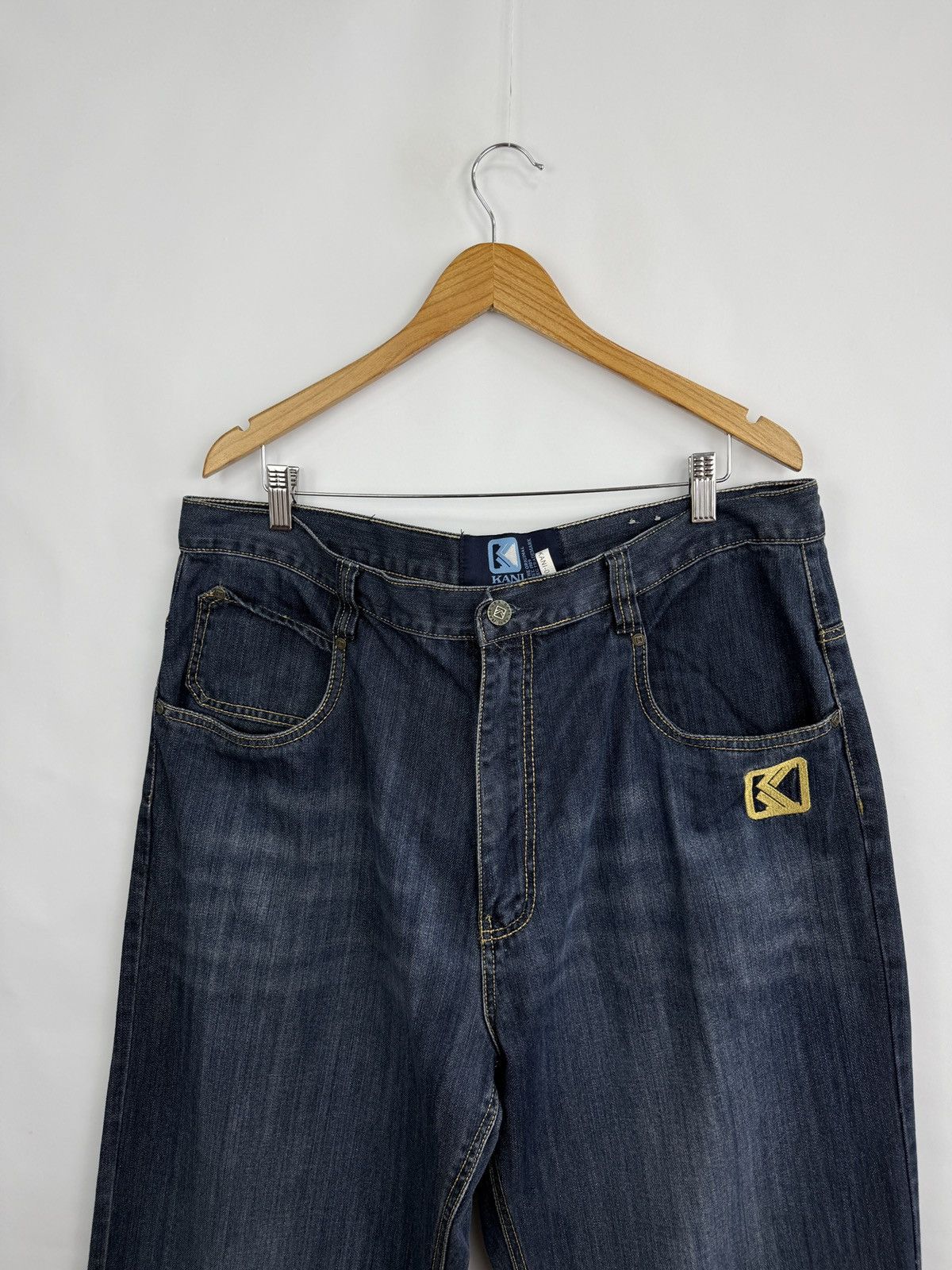 Karl Kani 🇺🇸 Vintage 90s Karl Kani Baggy Embroidered Denim Jean Retro Size US 38 / EU 54 - 8 Thumbnail
