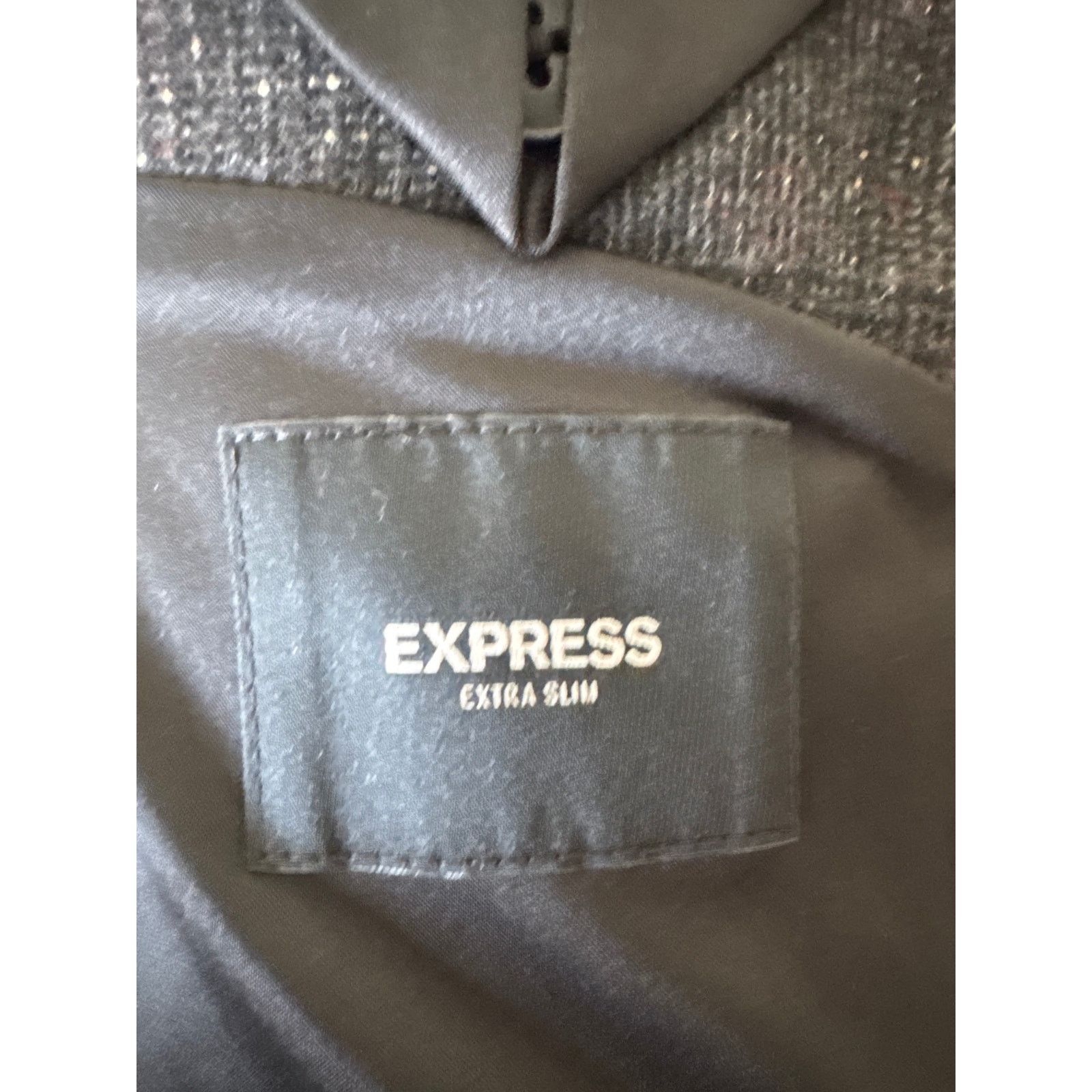 Express EXPRESS Extra Slim Wool Two Button Blazer Charcoal Gray 42R Size 42R - 6 Thumbnail