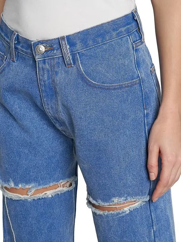 Marni o1w1db11125 Horizontal Slash Boyfriend Jeans in Blue Size 30" / US 8 / IT 44 - 5 Thumbnail